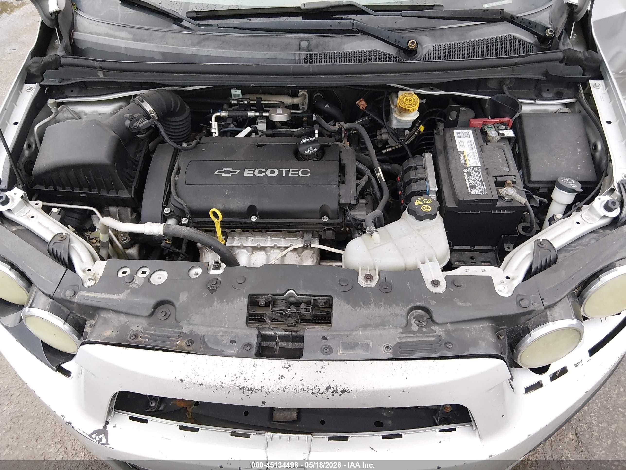 2015 Chevrolet Sonic Lt Auto Серебряный vin: 1G1JC5SH5F4119183