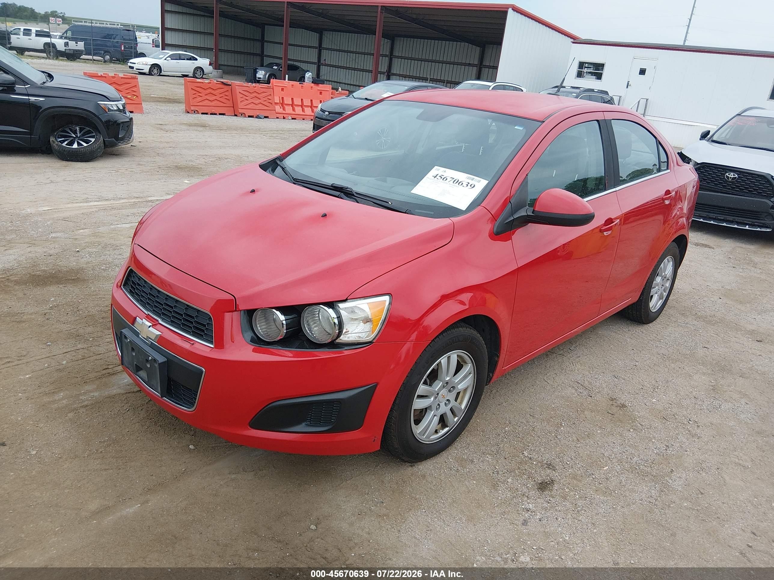 2012 Chevrolet Sonic 2lt Red vin: 1G1JC5SH6C4136859