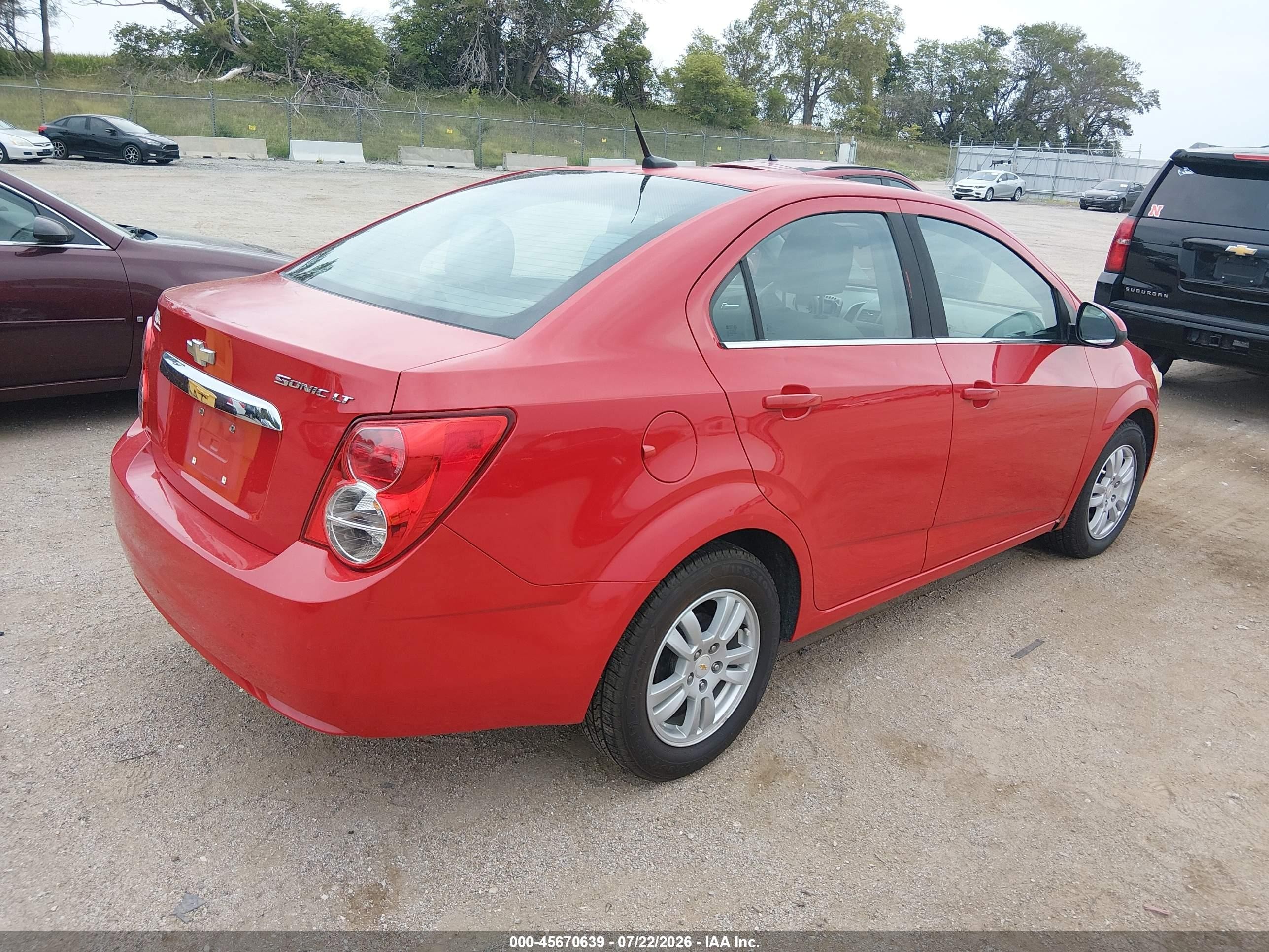 2012 Chevrolet Sonic 2lt Red vin: 1G1JC5SH6C4136859