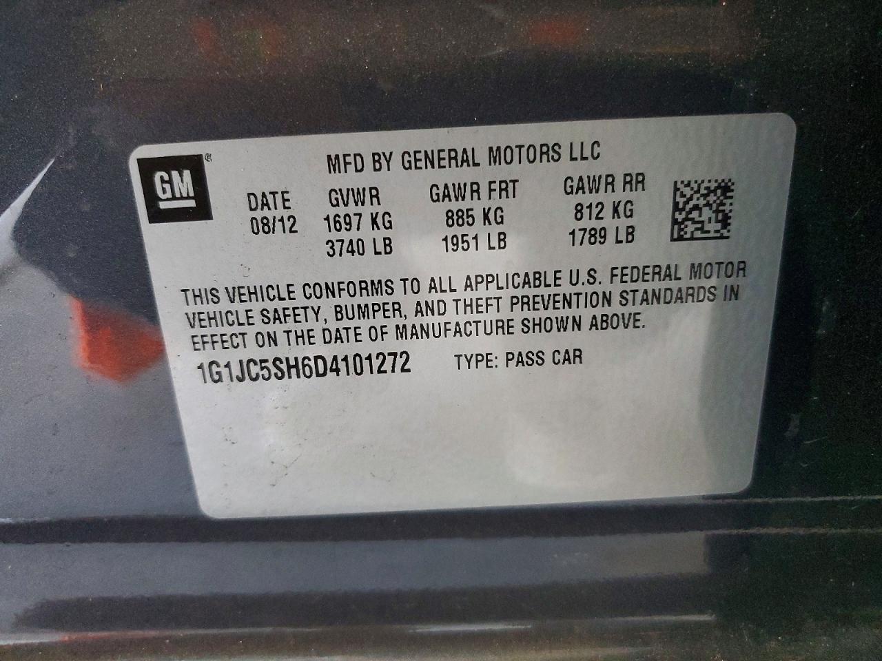 2013 Chevrolet Sonic Lt Gray vin: 1G1JC5SH6D4101272