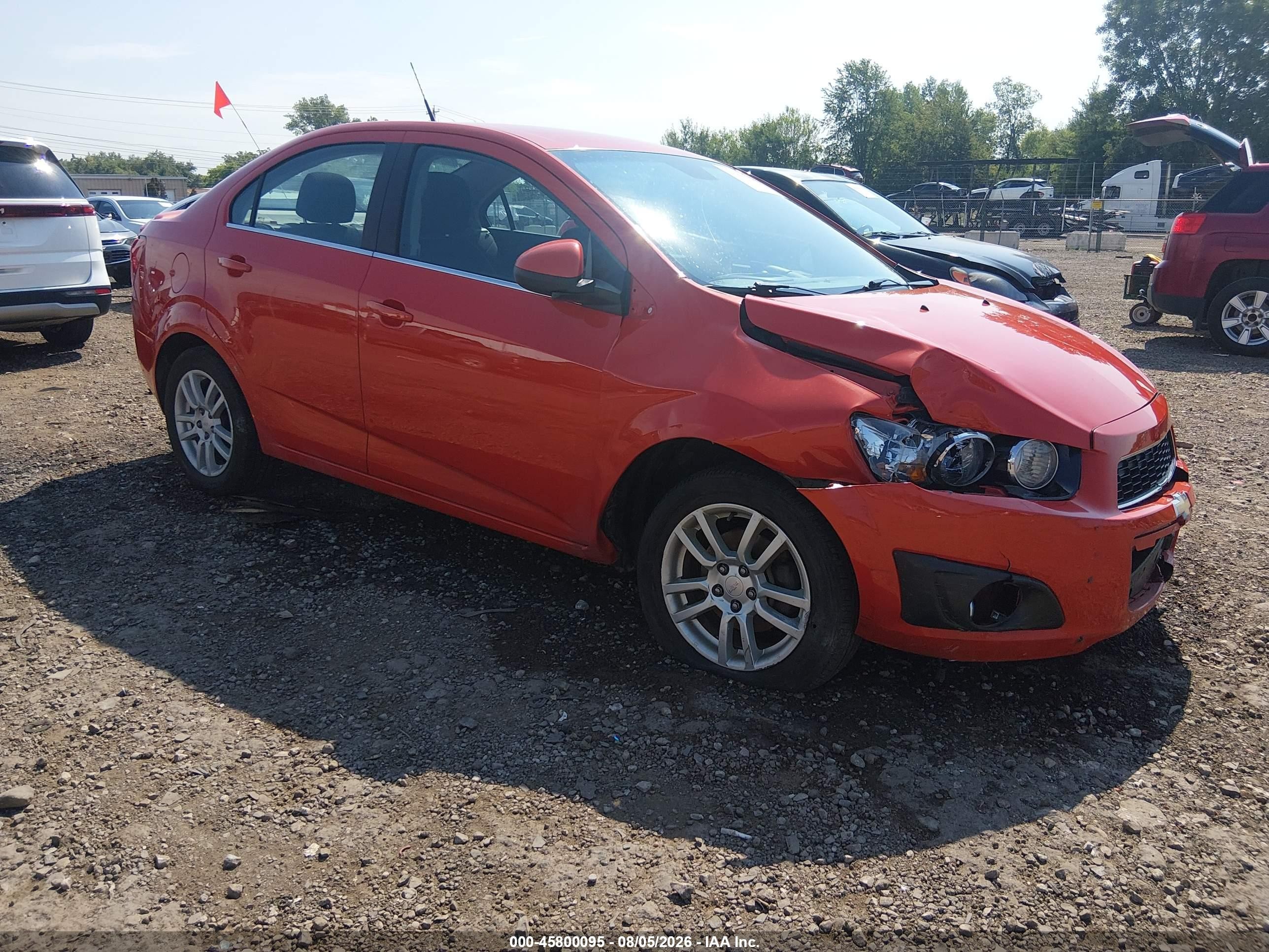2013 Chevrolet Sonic Lt Auto Red vin: 1G1JC5SH6D4179177
