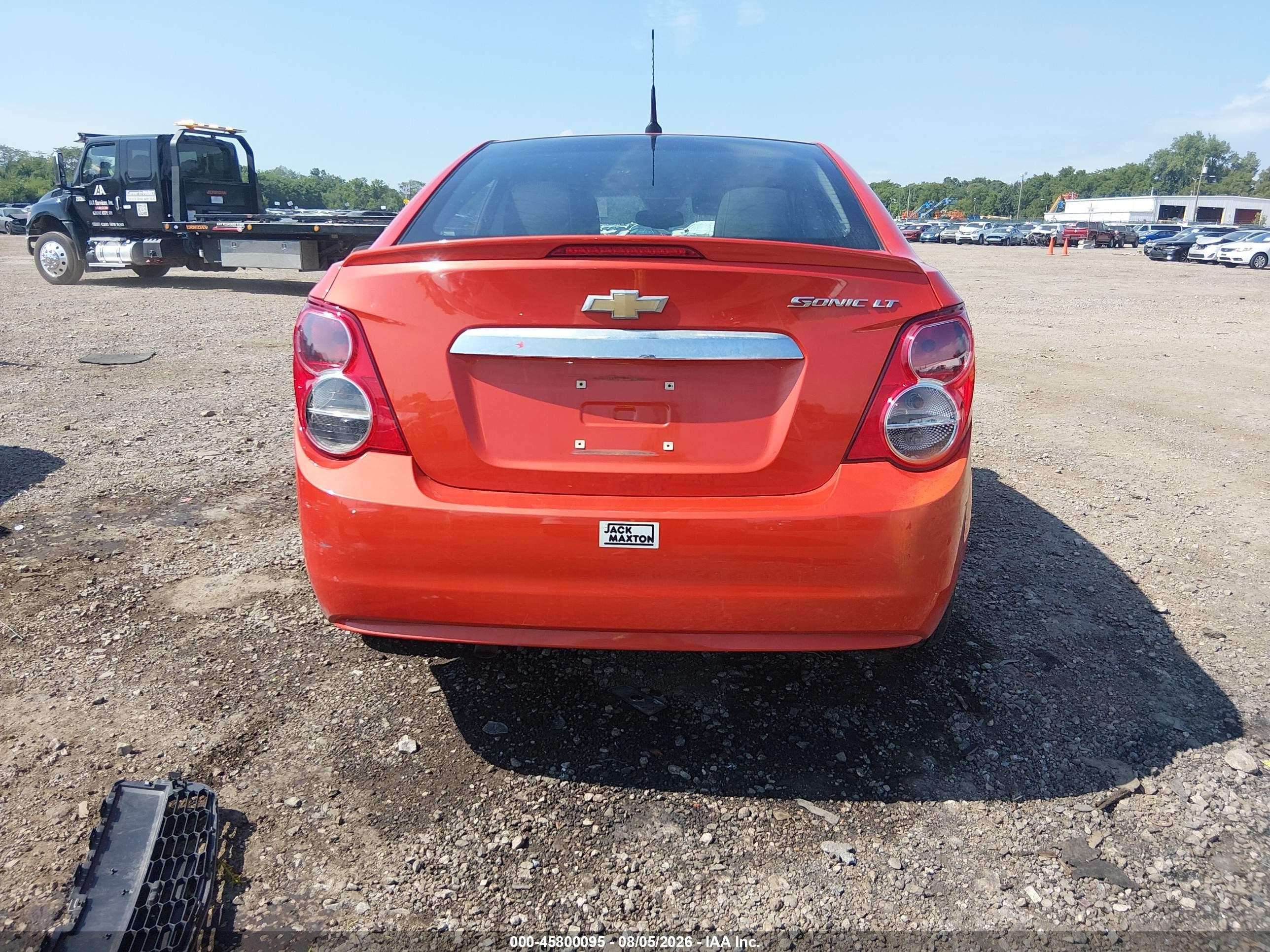 2013 Chevrolet Sonic Lt Auto Red vin: 1G1JC5SH6D4179177