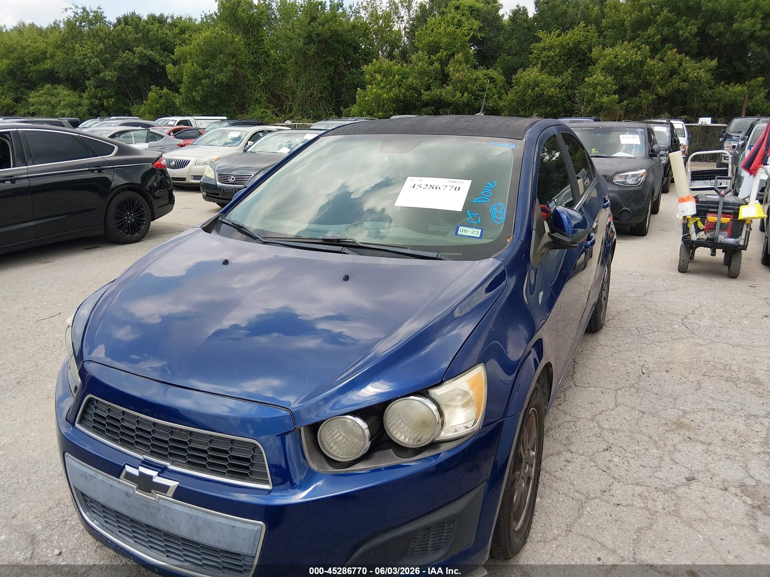 2013 Chevrolet Sonic Lt Auto Blue vin: 1G1JC5SH6D4242620