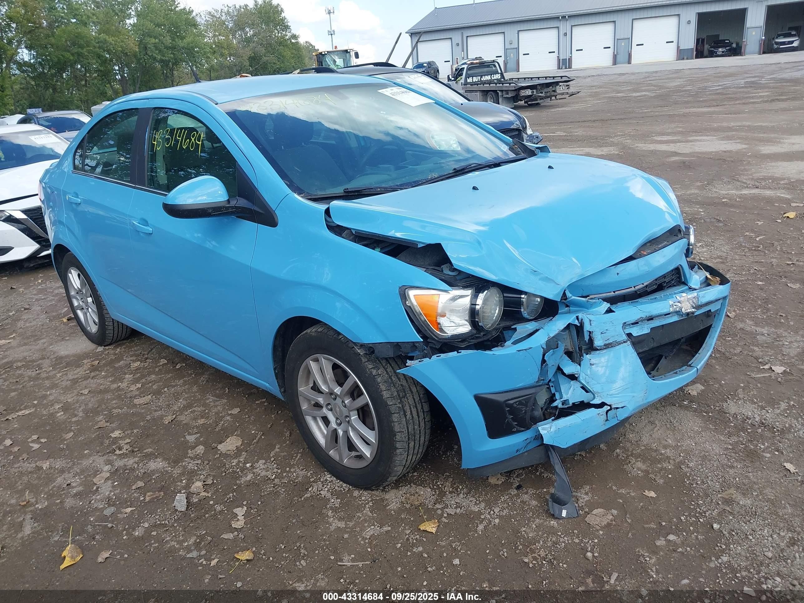 2014 Chevrolet Sonic Lt Auto Light Blue vin: 1G1JC5SH6E4154975