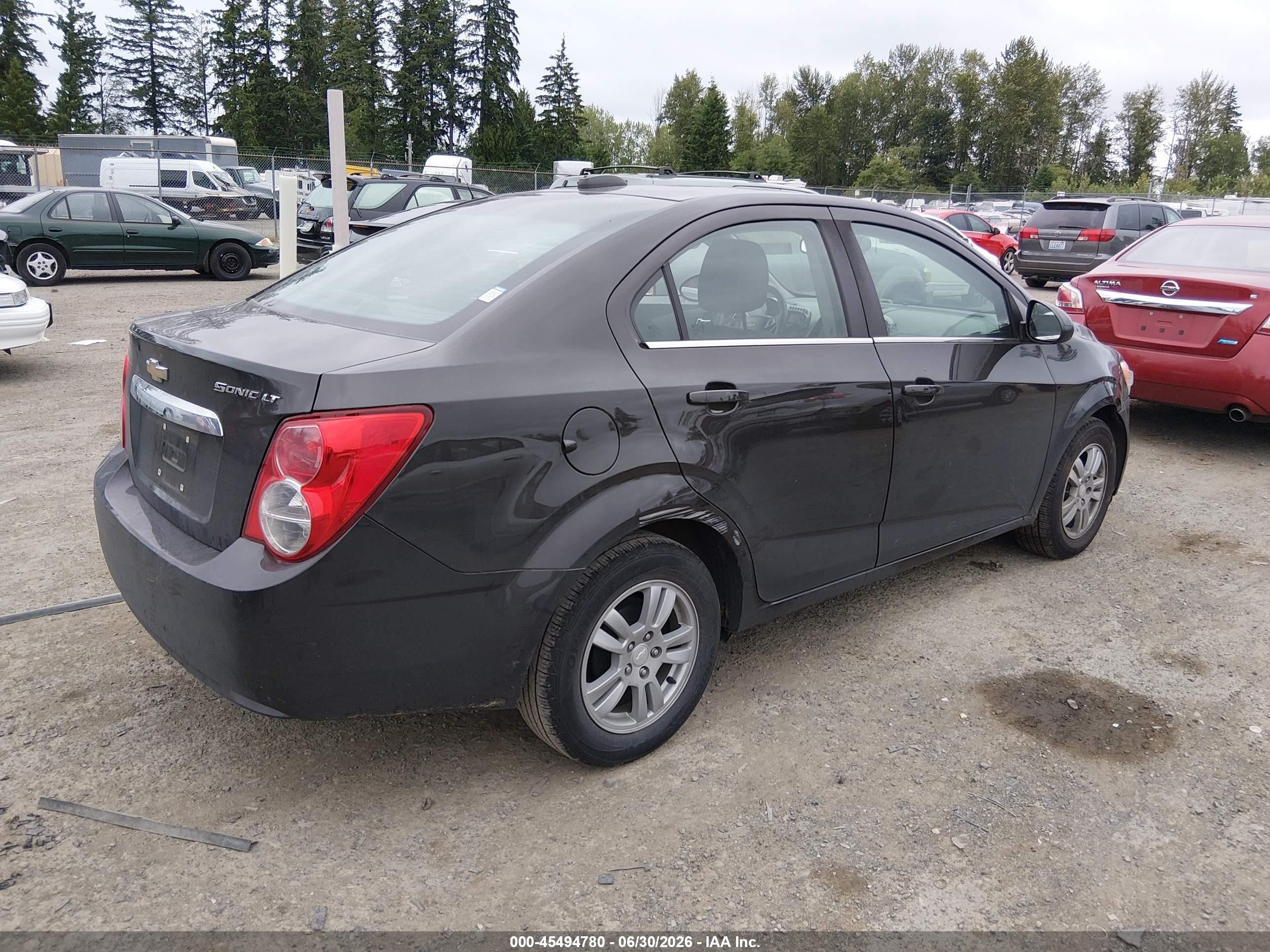 2015 Chevrolet Sonic Lt Auto Черный vin: 1G1JC5SH6F4165508