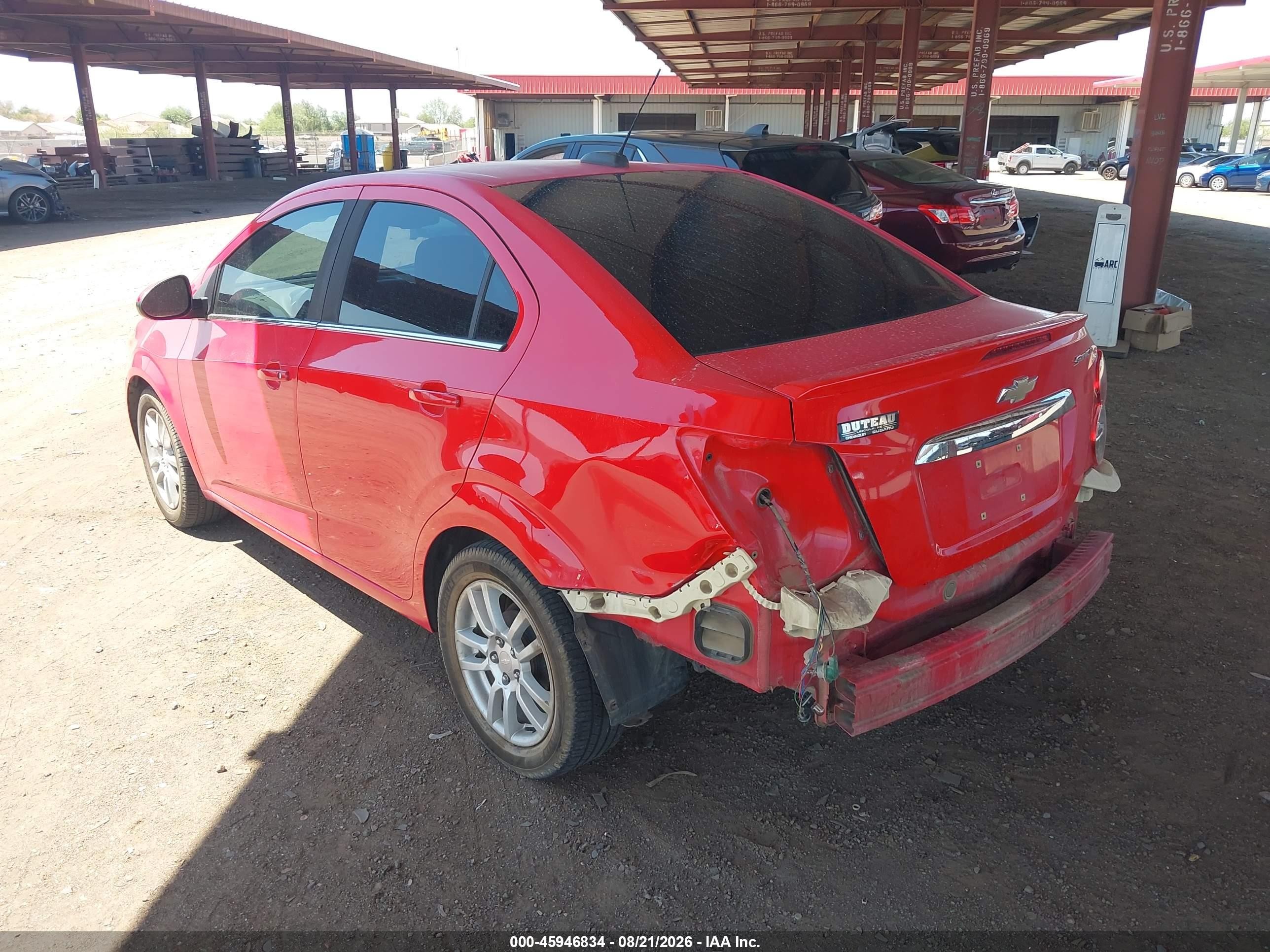 2015 Chevrolet Sonic Lt Auto Red vin: 1G1JC5SH6F4178212