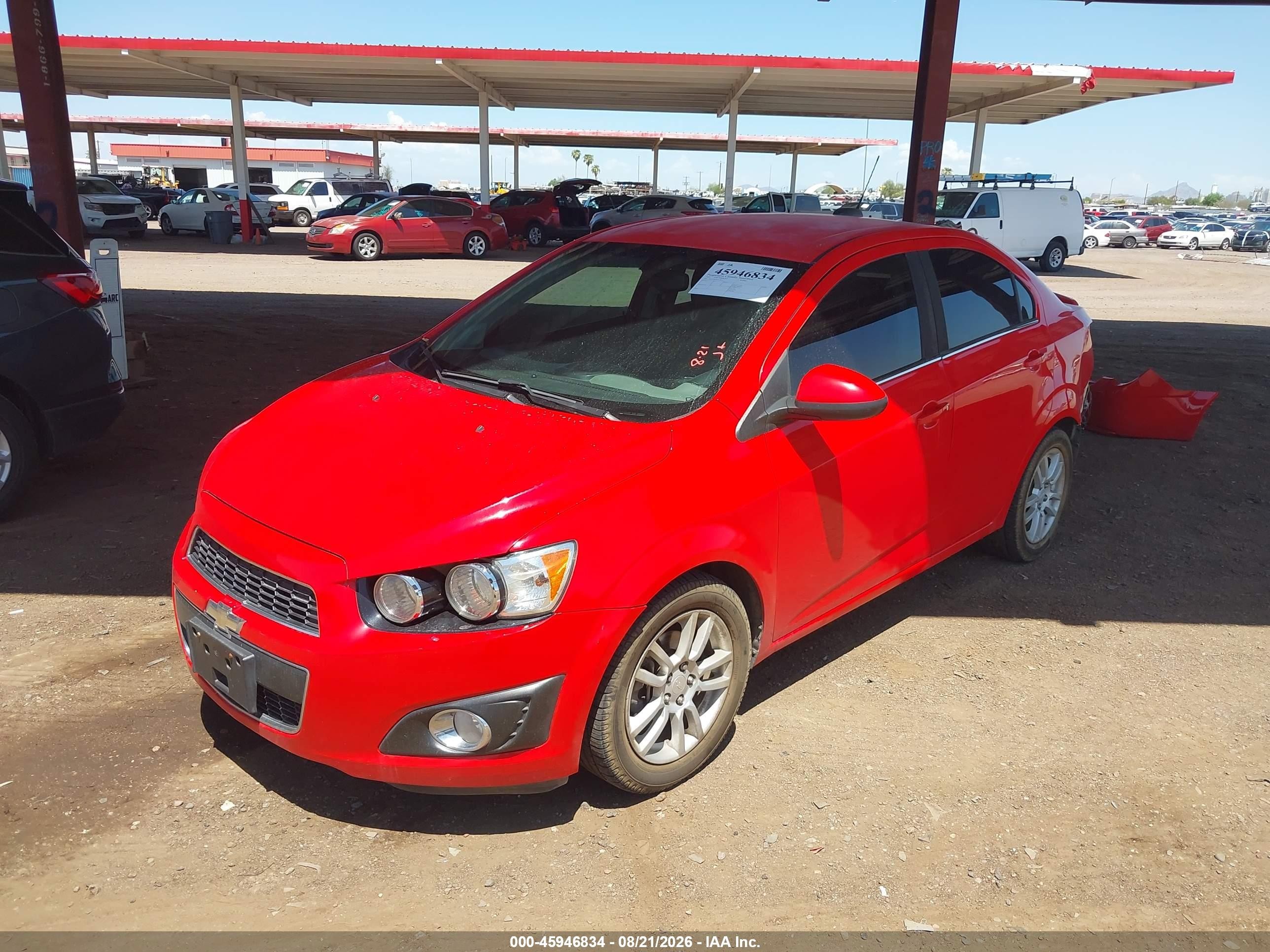 2015 Chevrolet Sonic Lt Auto Red vin: 1G1JC5SH6F4178212