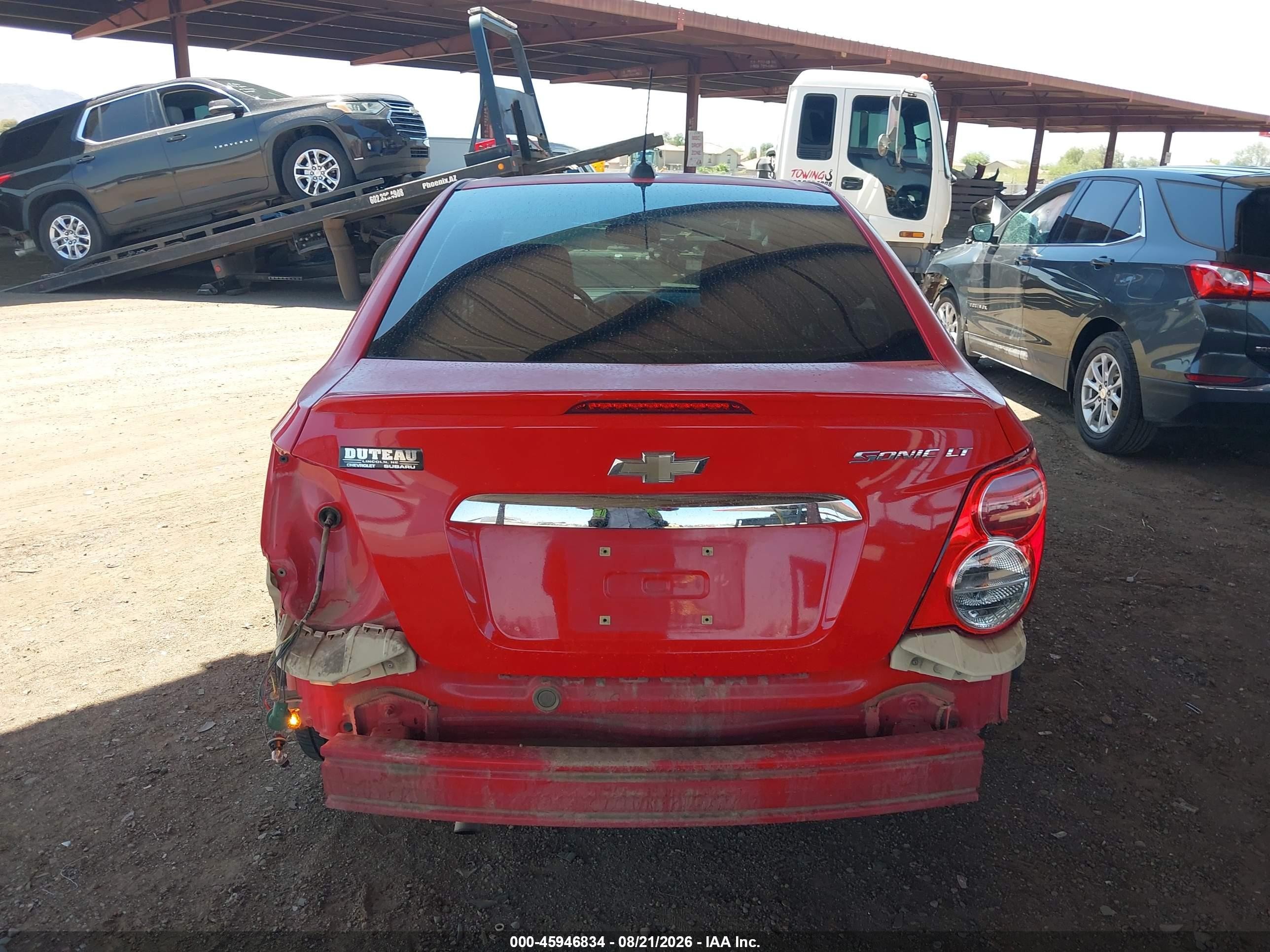 2015 Chevrolet Sonic Lt Auto Red vin: 1G1JC5SH6F4178212