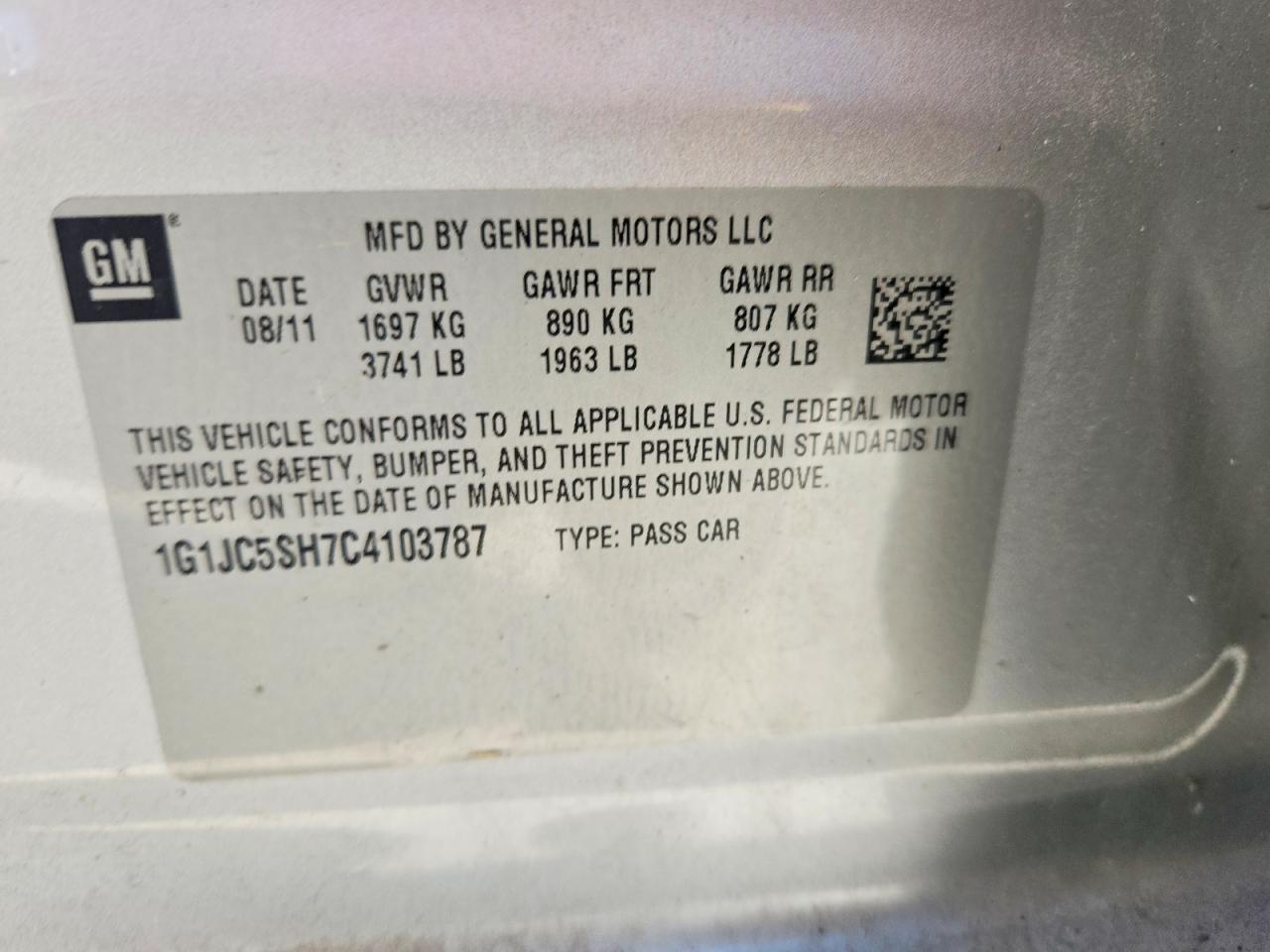 2012 Chevrolet Sonic Lt Silver vin: 1G1JC5SH7C4103787