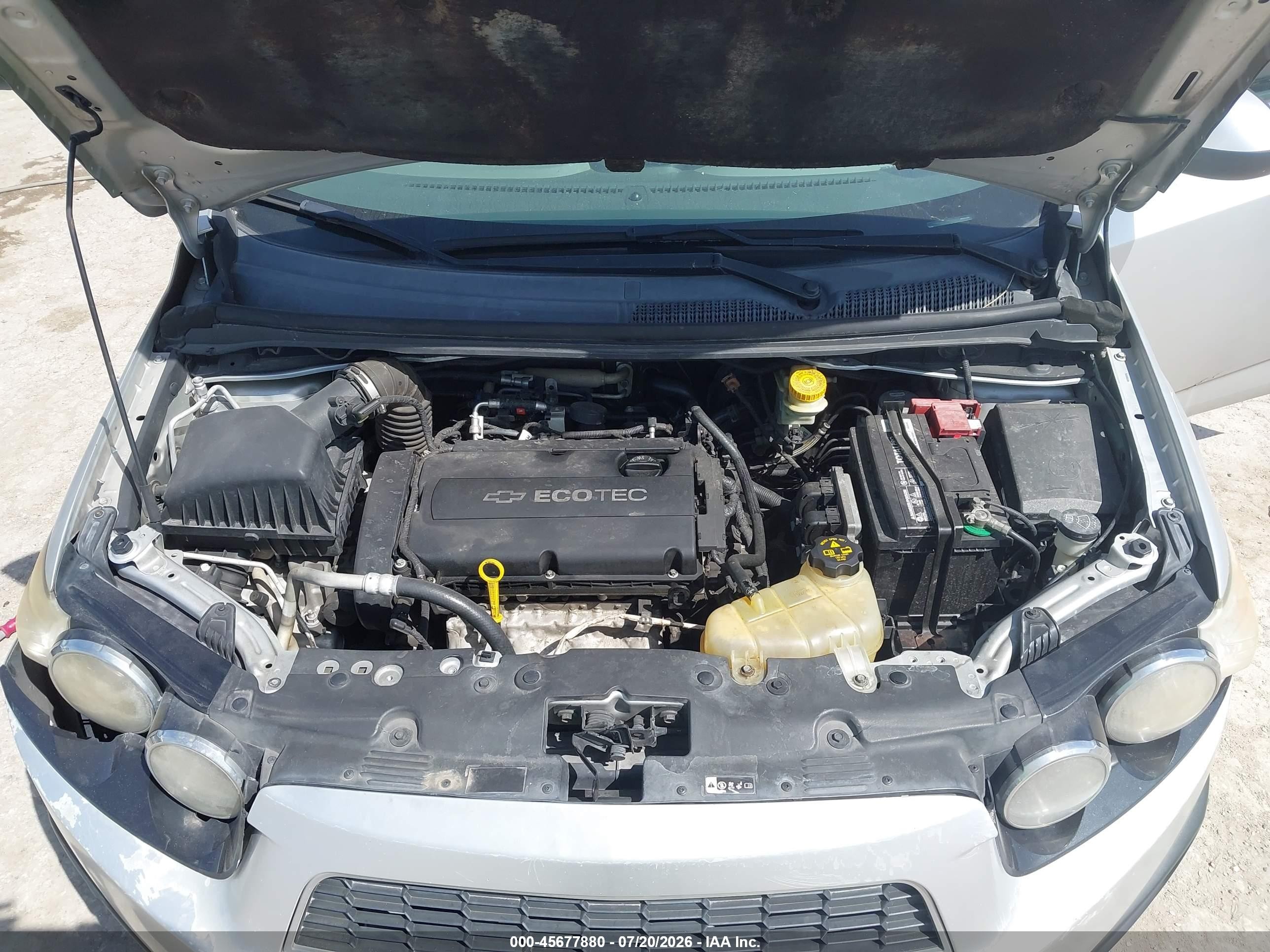 2012 Chevrolet Sonic 2lt Серебряный vin: 1G1JC5SH7C4112909