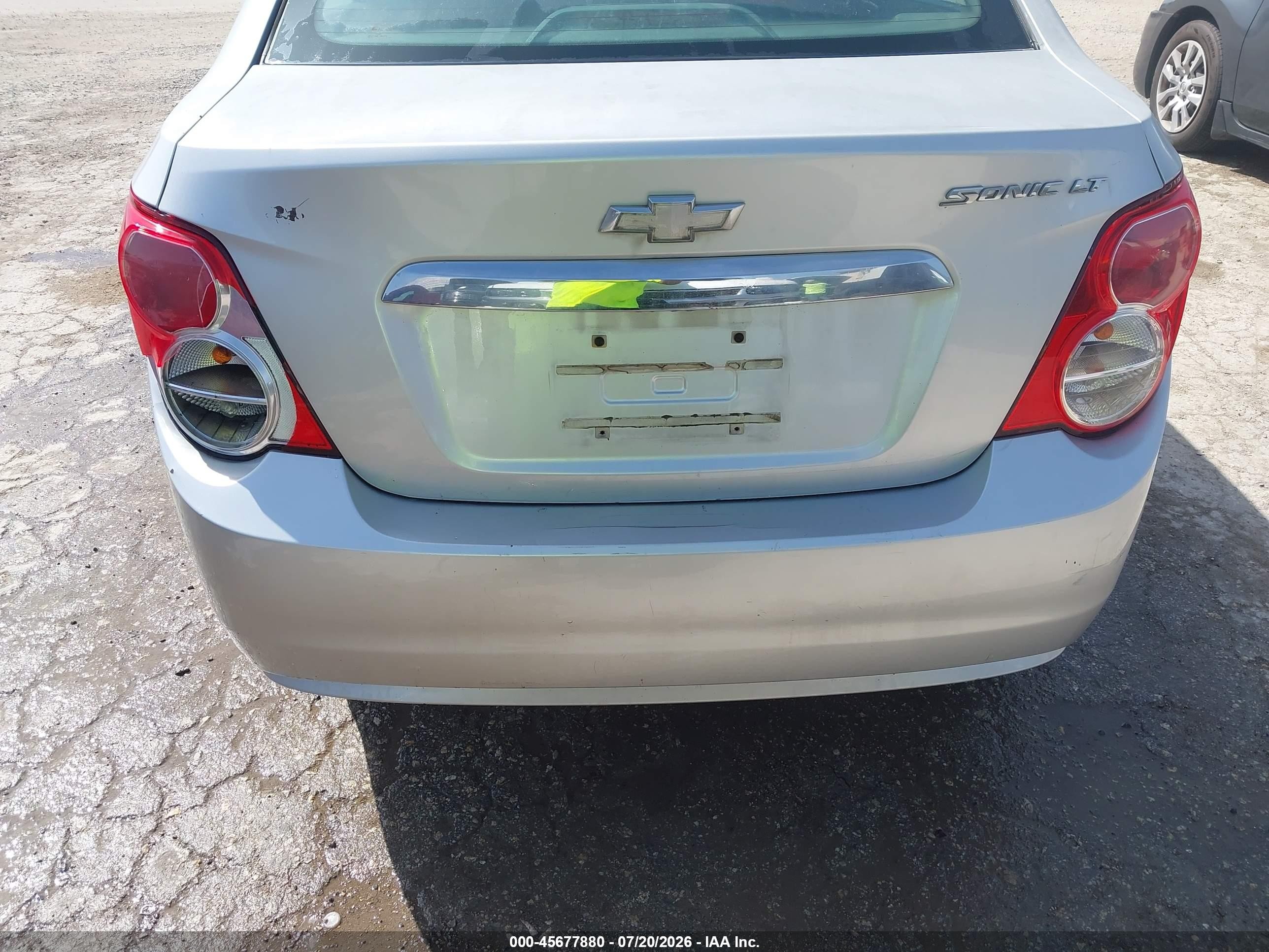 2012 Chevrolet Sonic 2lt Серебряный vin: 1G1JC5SH7C4112909