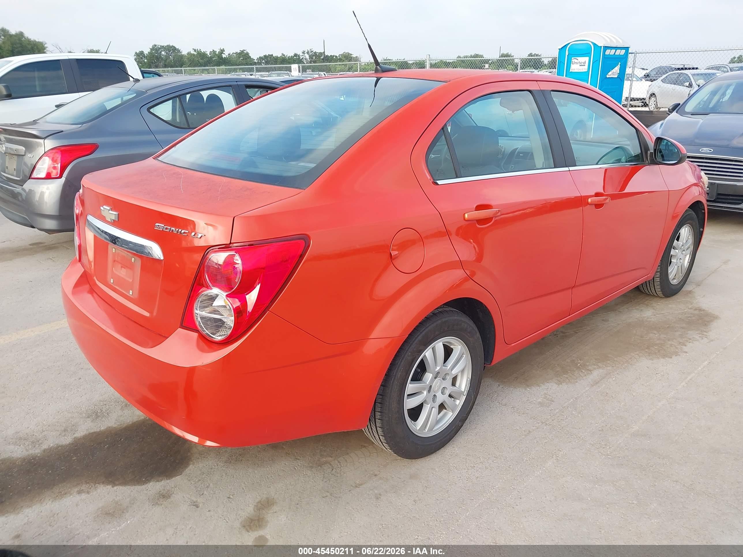 2013 Chevrolet Sonic Lt Auto Orange vin: 1G1JC5SH7D4168821