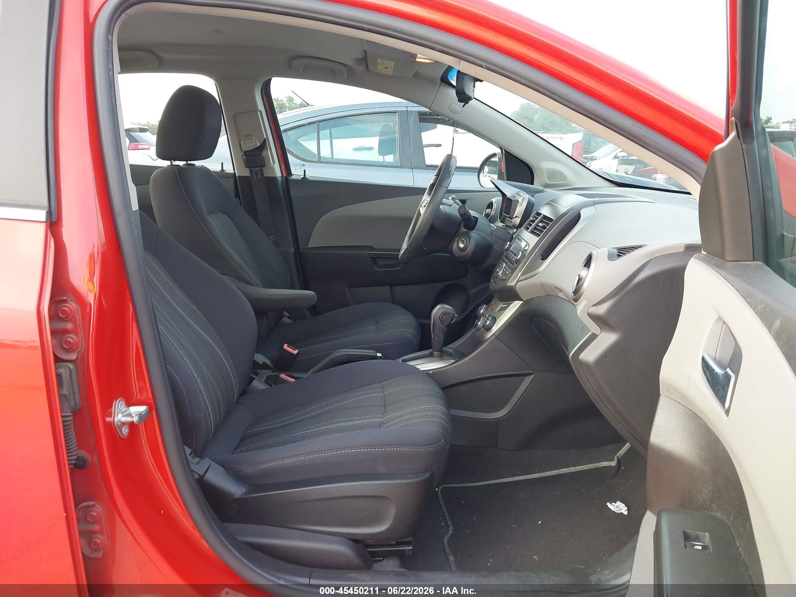 2013 Chevrolet Sonic Lt Auto Orange vin: 1G1JC5SH7D4168821