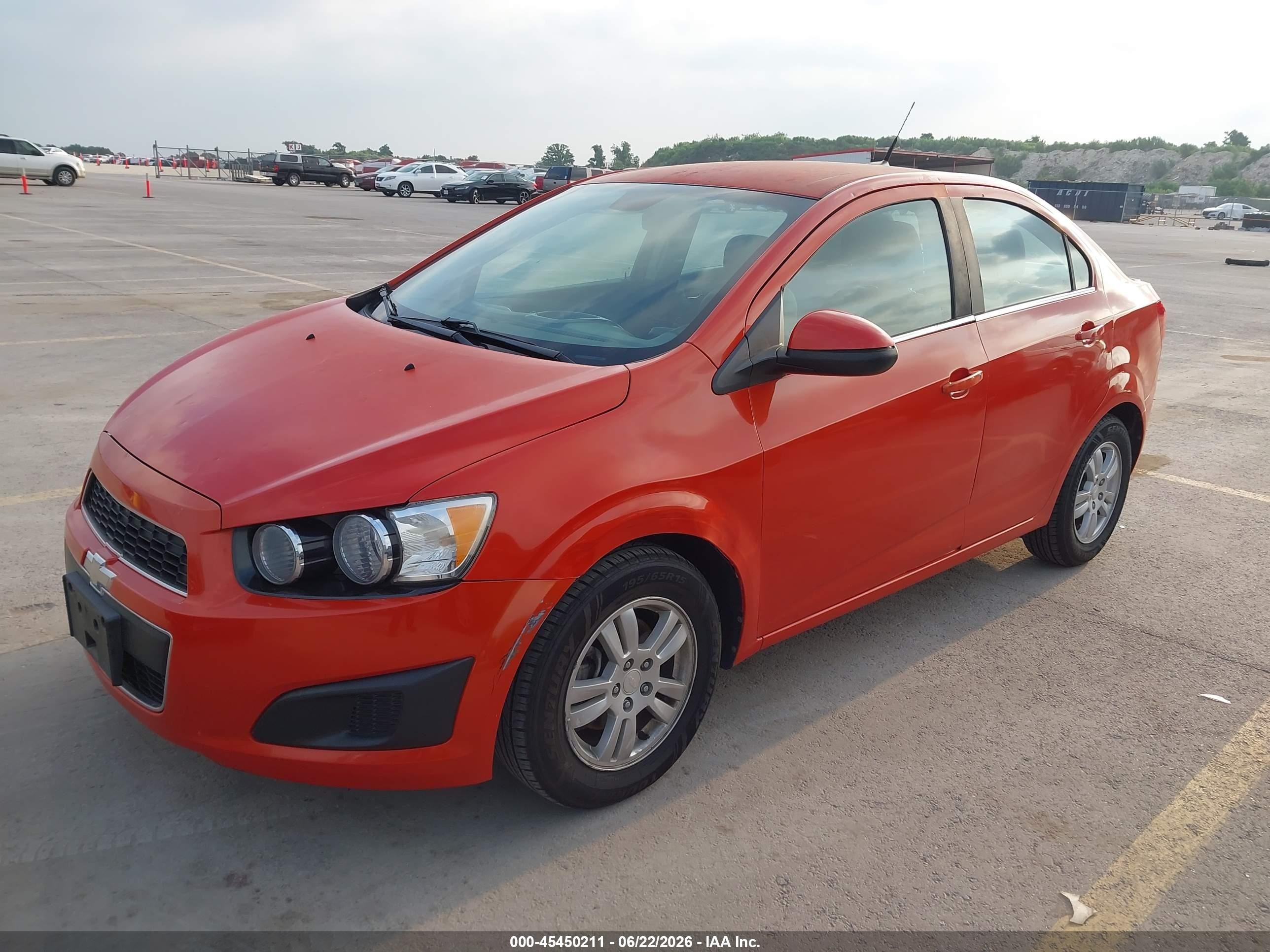 2013 Chevrolet Sonic Lt Auto Orange vin: 1G1JC5SH7D4168821