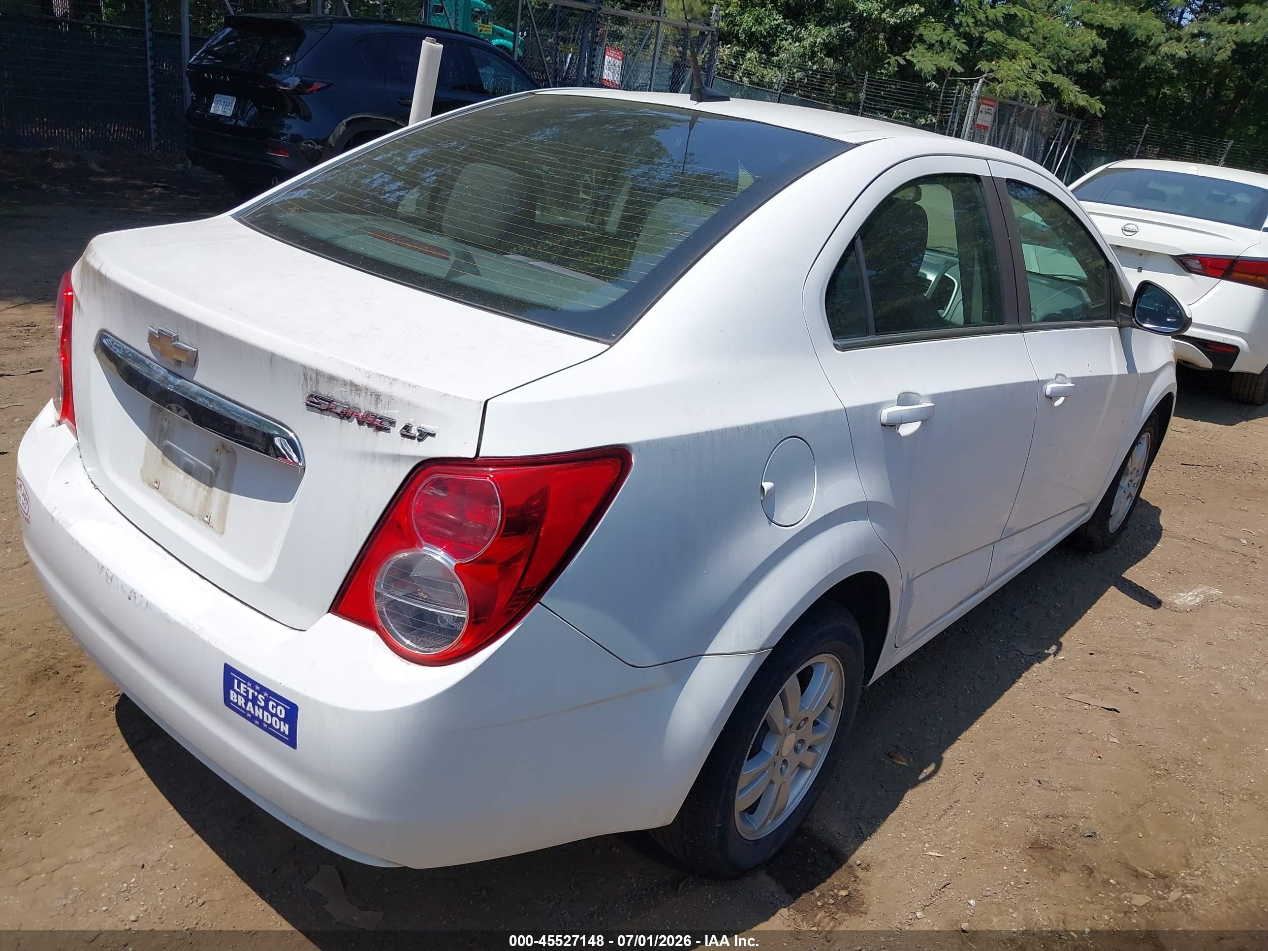 2014 Chevrolet Sonic Lt Auto White vin: 1G1JC5SH7E4210941
