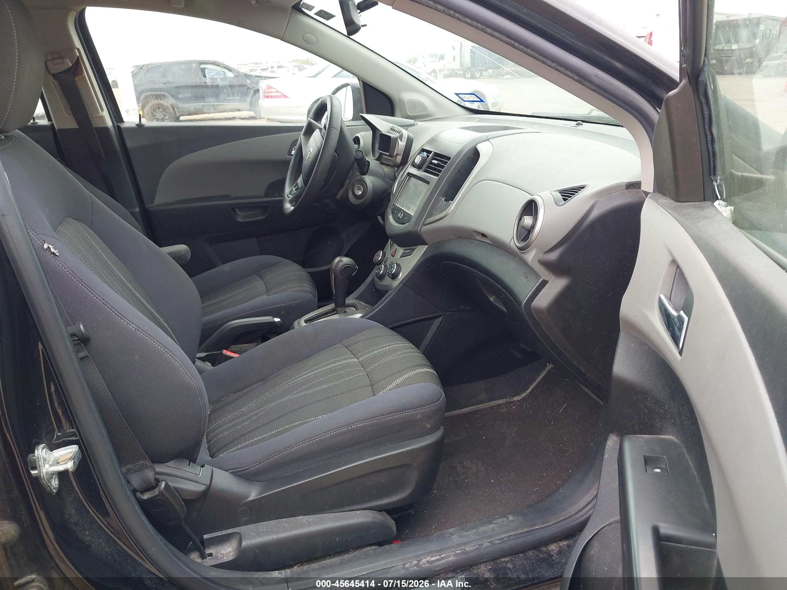 2015 Chevrolet Sonic Lt Auto Black vin: 1G1JC5SH7F4215753