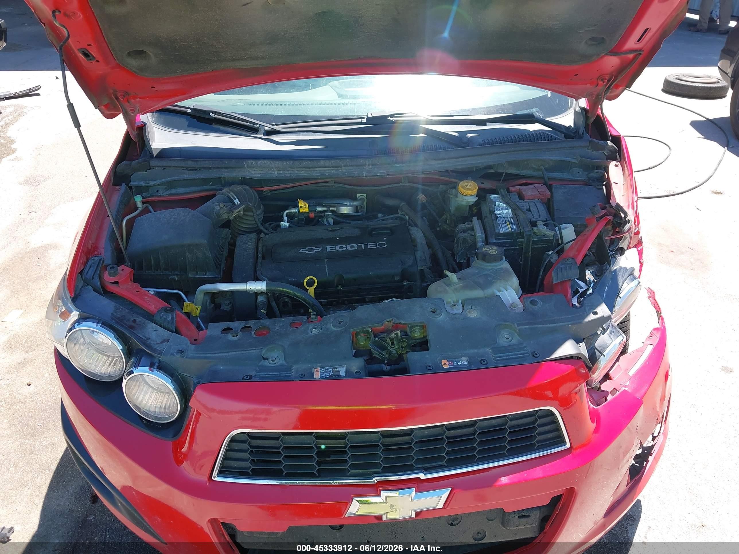 2012 Chevrolet Sonic 2lt Red vin: 1G1JC5SH8C4214266