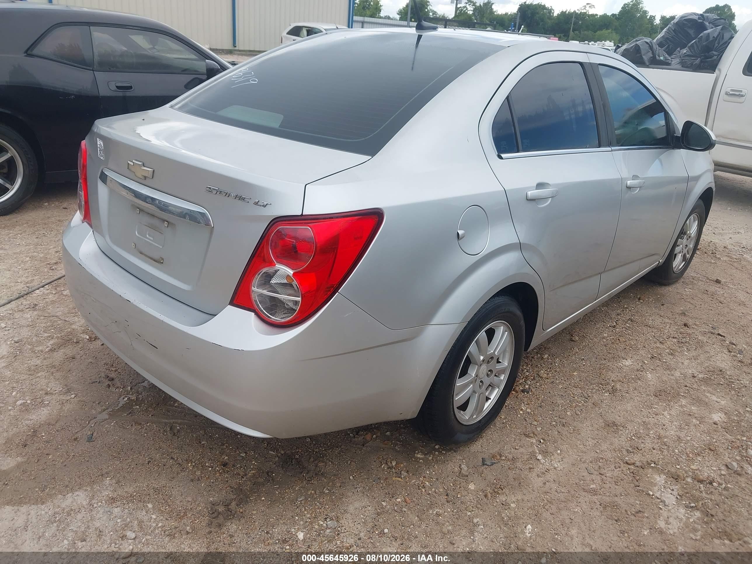 2013 Chevrolet Sonic Lt Auto Серебряный vin: 1G1JC5SH8D4196319