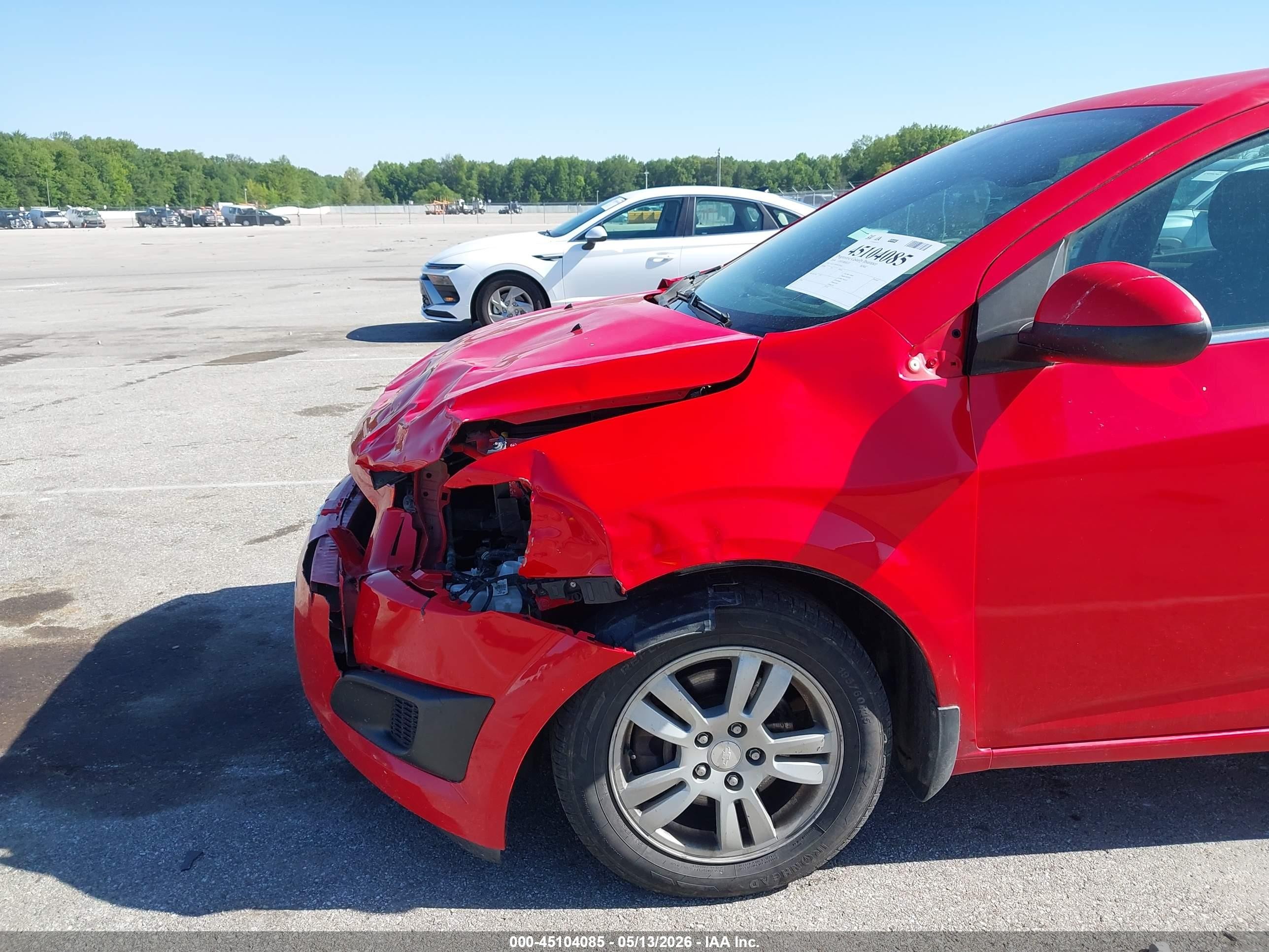 2014 Chevrolet Sonic Lt Auto Red vin: 1G1JC5SH8E4224461
