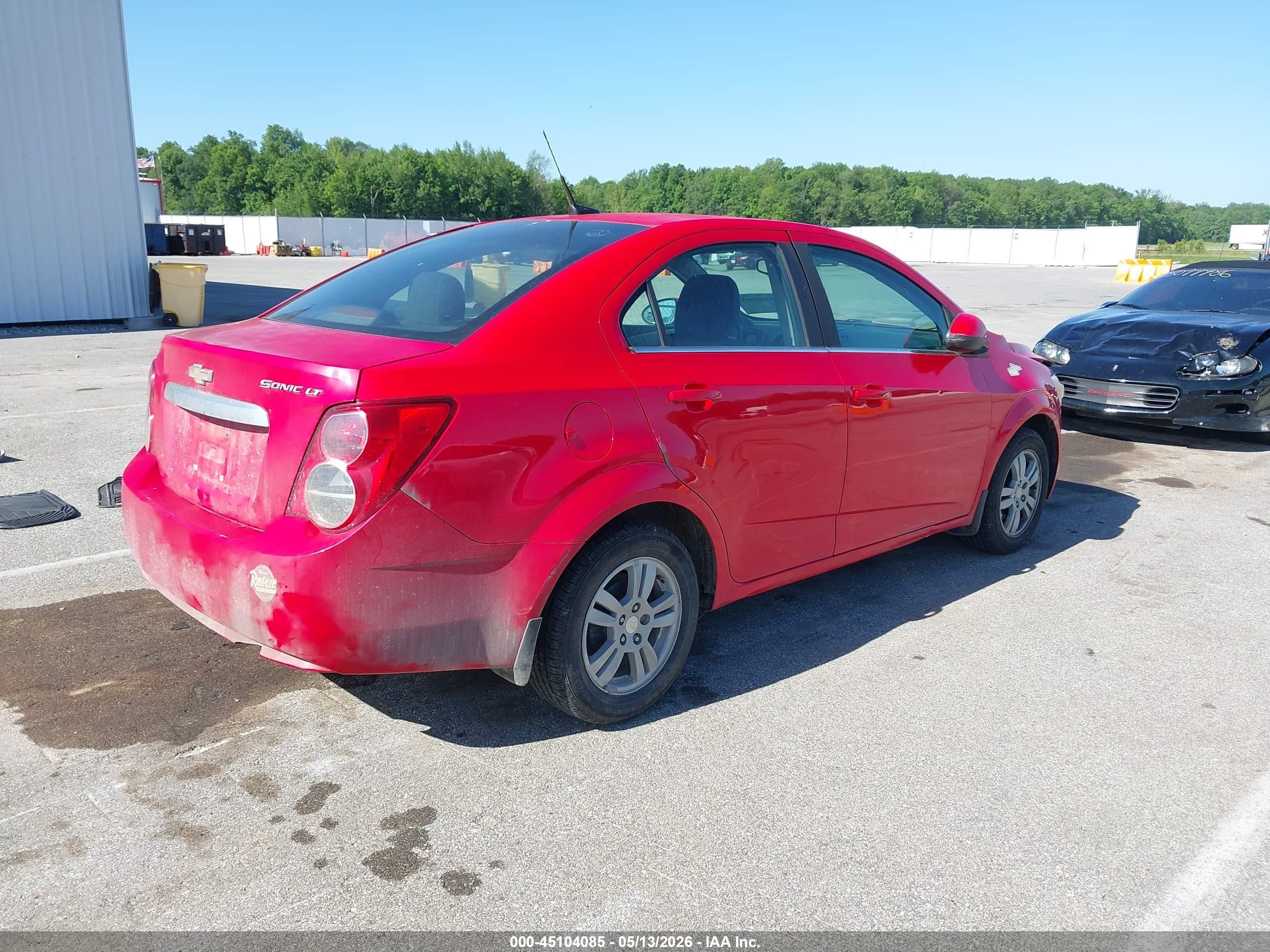 2014 Chevrolet Sonic Lt Auto Red vin: 1G1JC5SH8E4224461