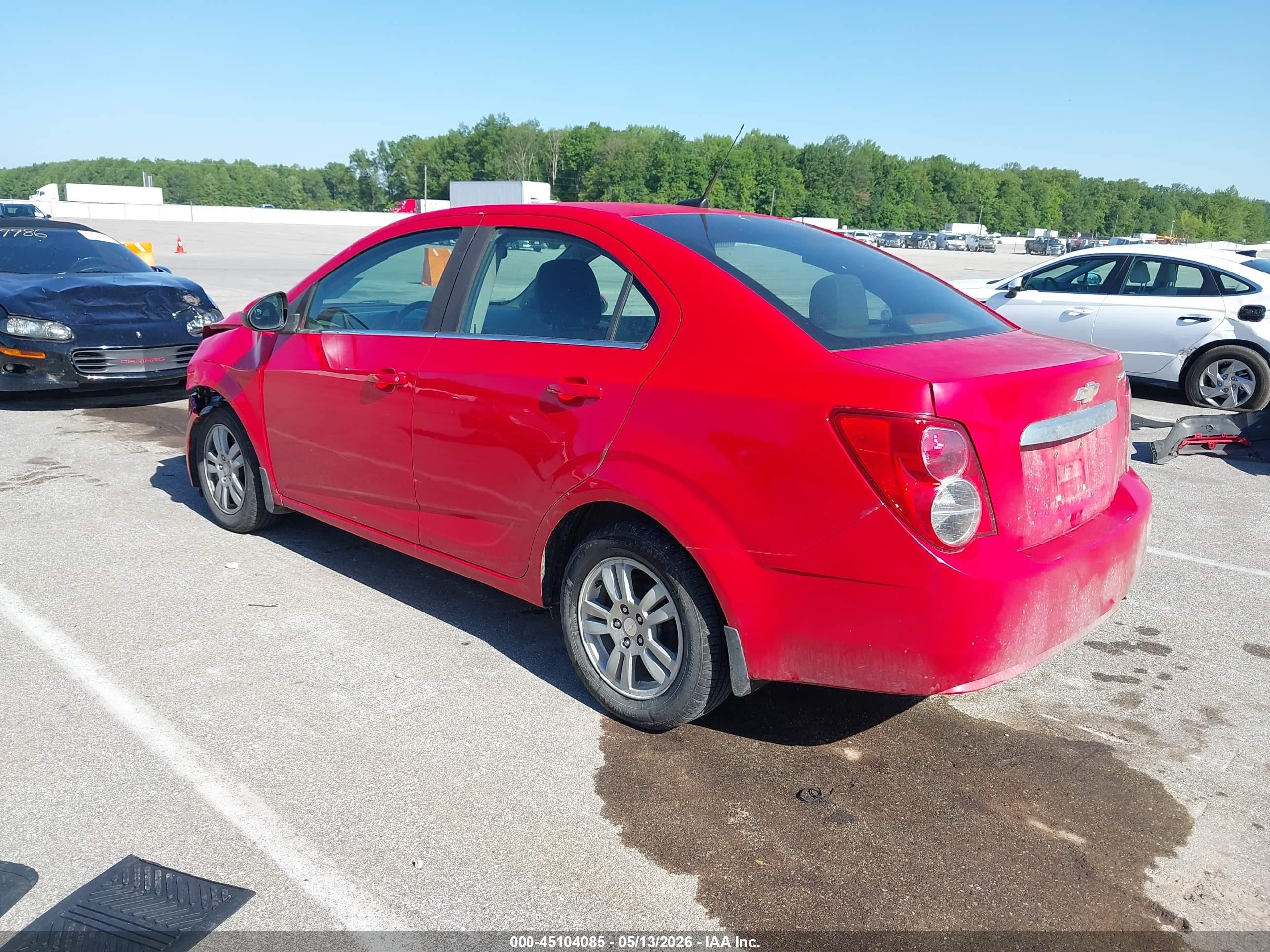 2014 Chevrolet Sonic Lt Auto Red vin: 1G1JC5SH8E4224461