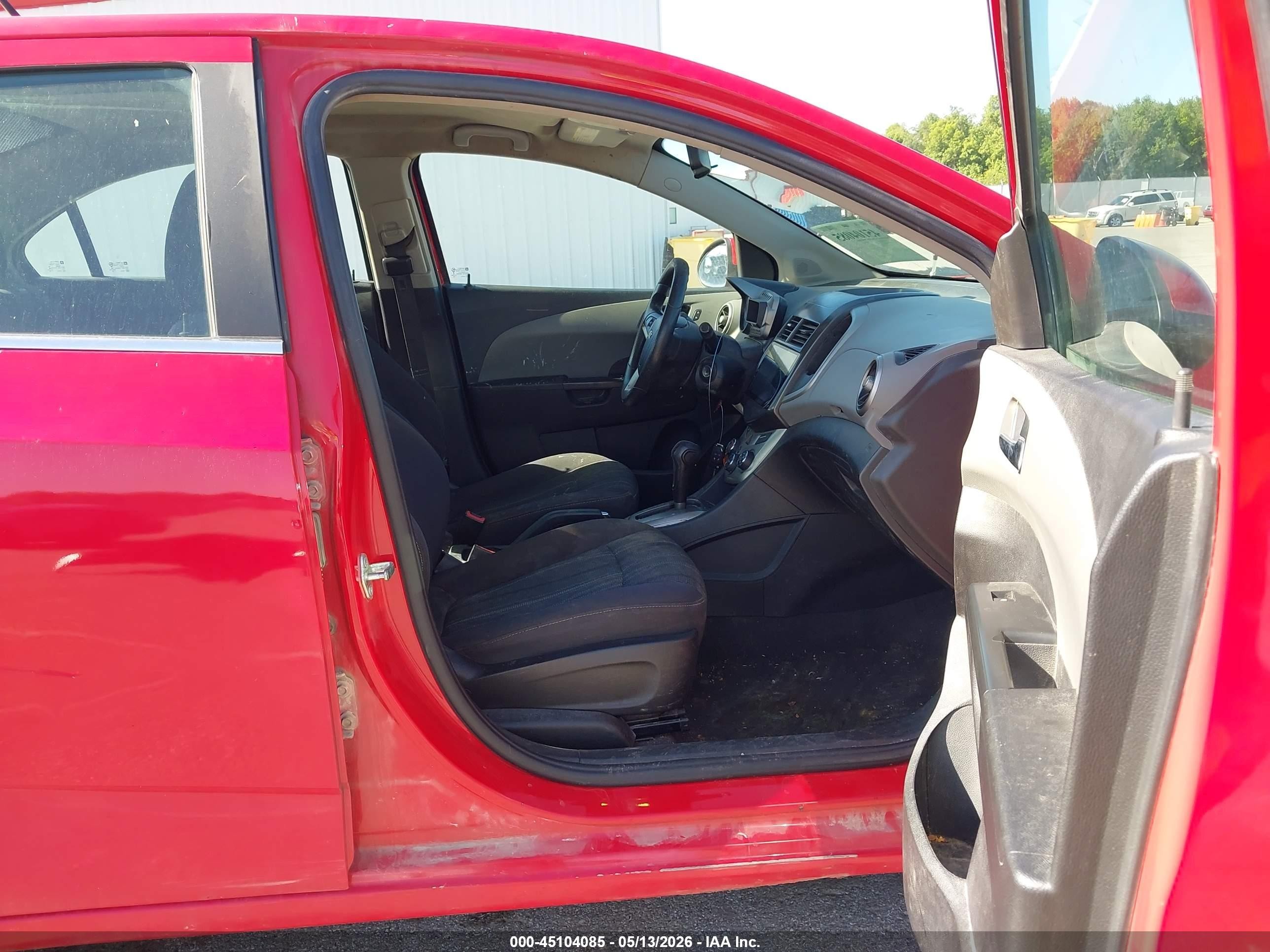 2014 Chevrolet Sonic Lt Auto Red vin: 1G1JC5SH8E4224461