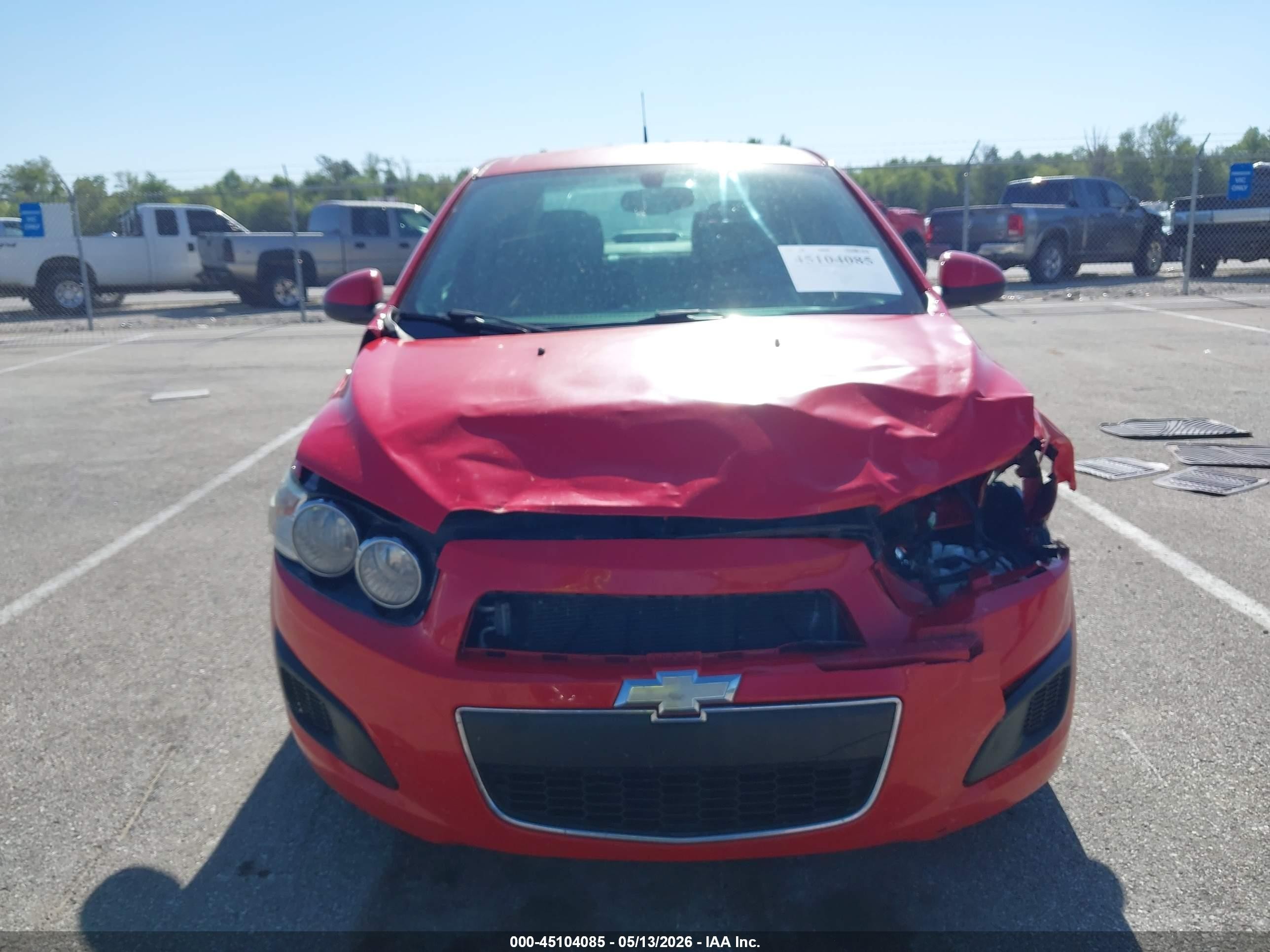 2014 Chevrolet Sonic Lt Auto Red vin: 1G1JC5SH8E4224461