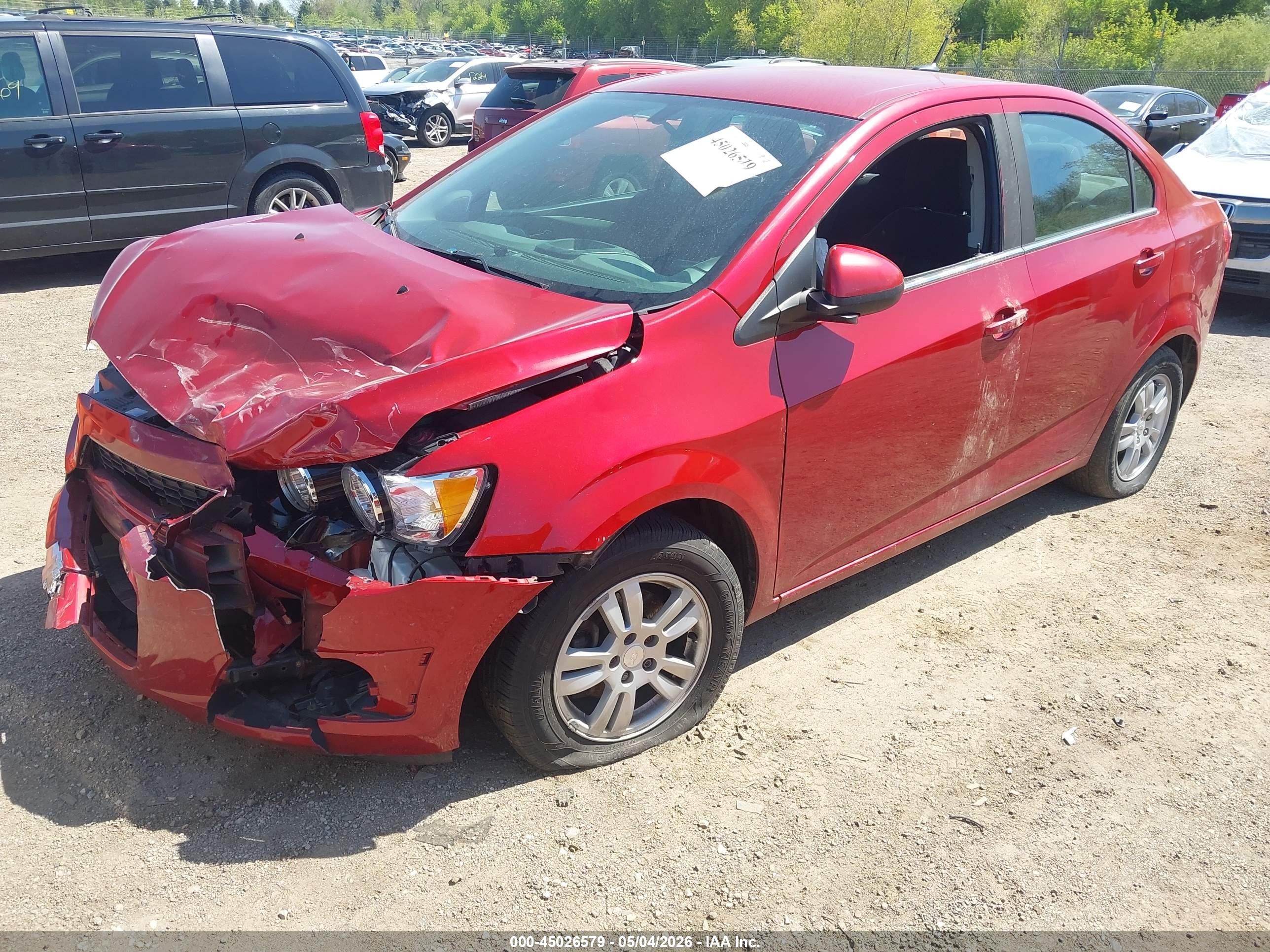 2014 Chevrolet Sonic Lt Auto Red vin: 1G1JC5SH8E4240370