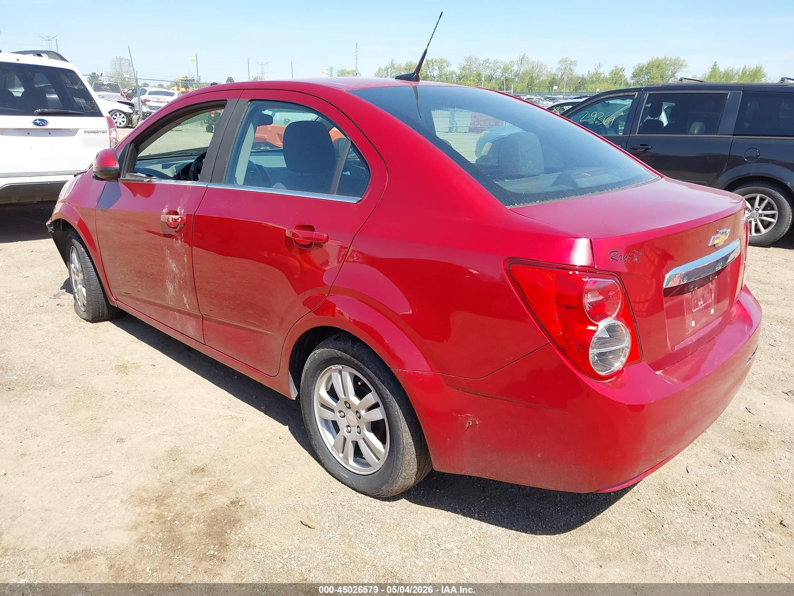 2014 Chevrolet Sonic Lt Auto Red vin: 1G1JC5SH8E4240370