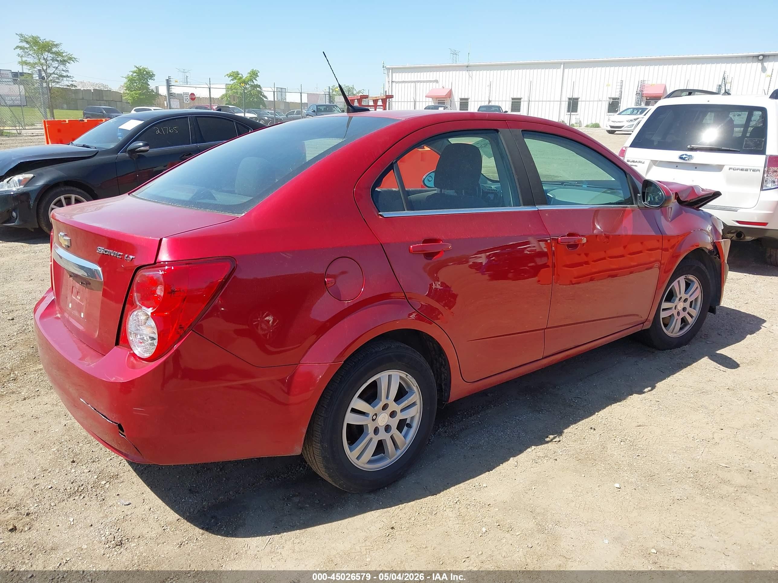 2014 Chevrolet Sonic Lt Auto Red vin: 1G1JC5SH8E4240370