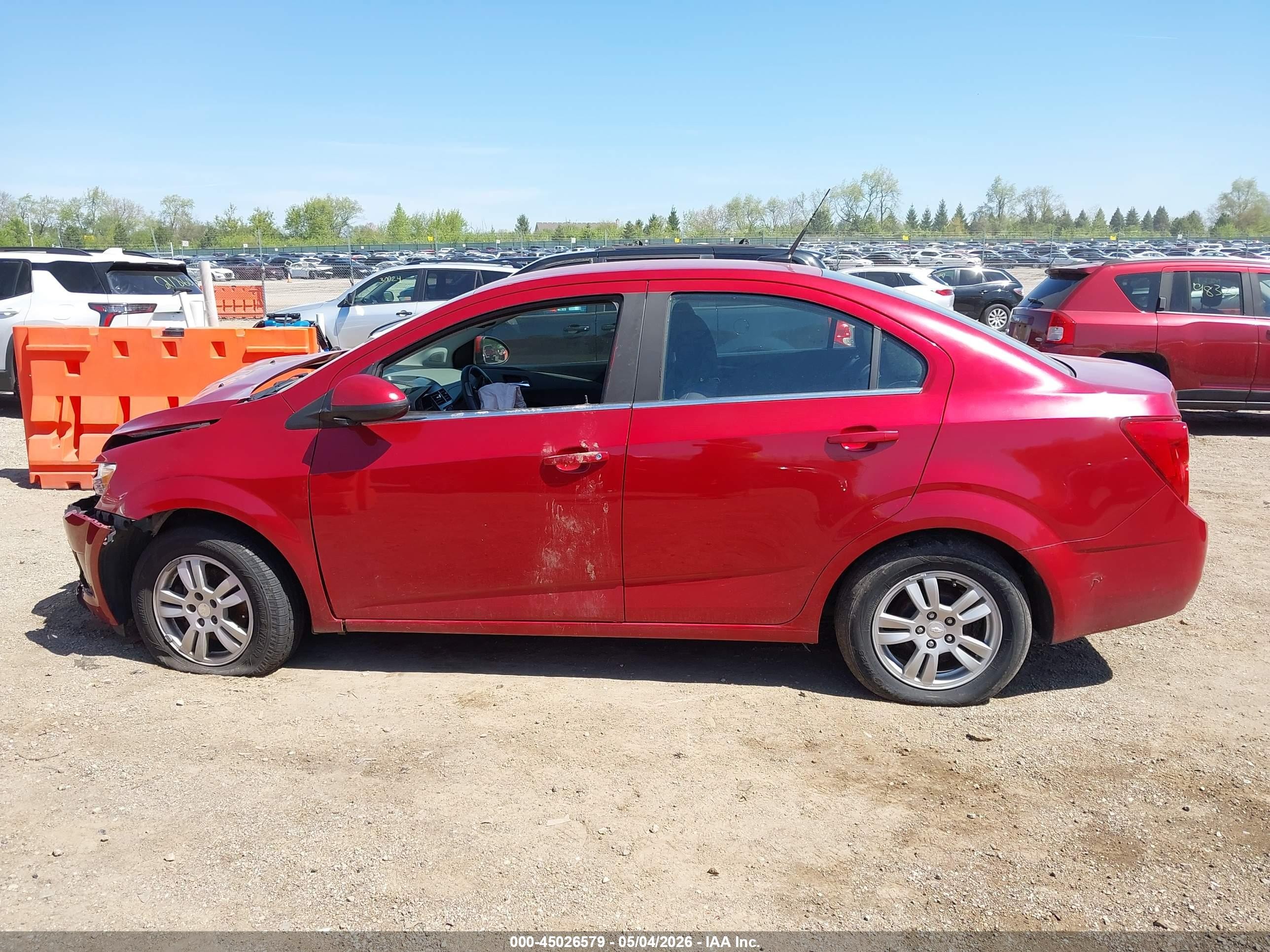 2014 Chevrolet Sonic Lt Auto Red vin: 1G1JC5SH8E4240370