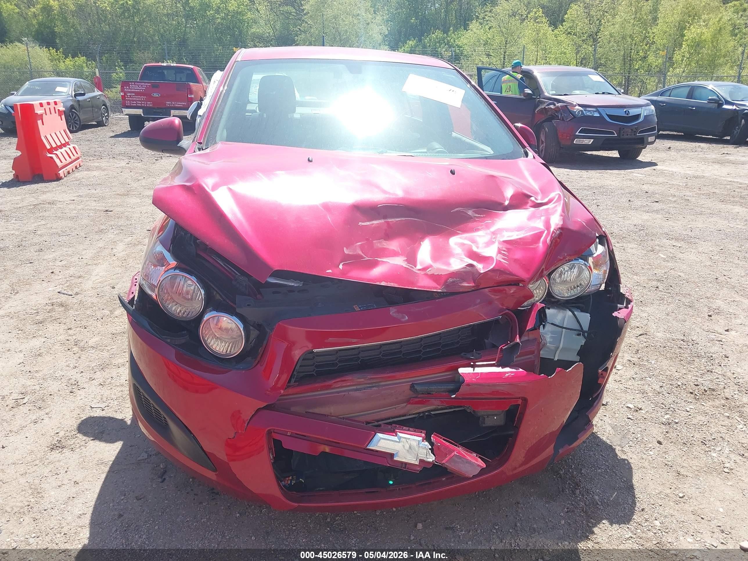 2014 Chevrolet Sonic Lt Auto Red vin: 1G1JC5SH8E4240370