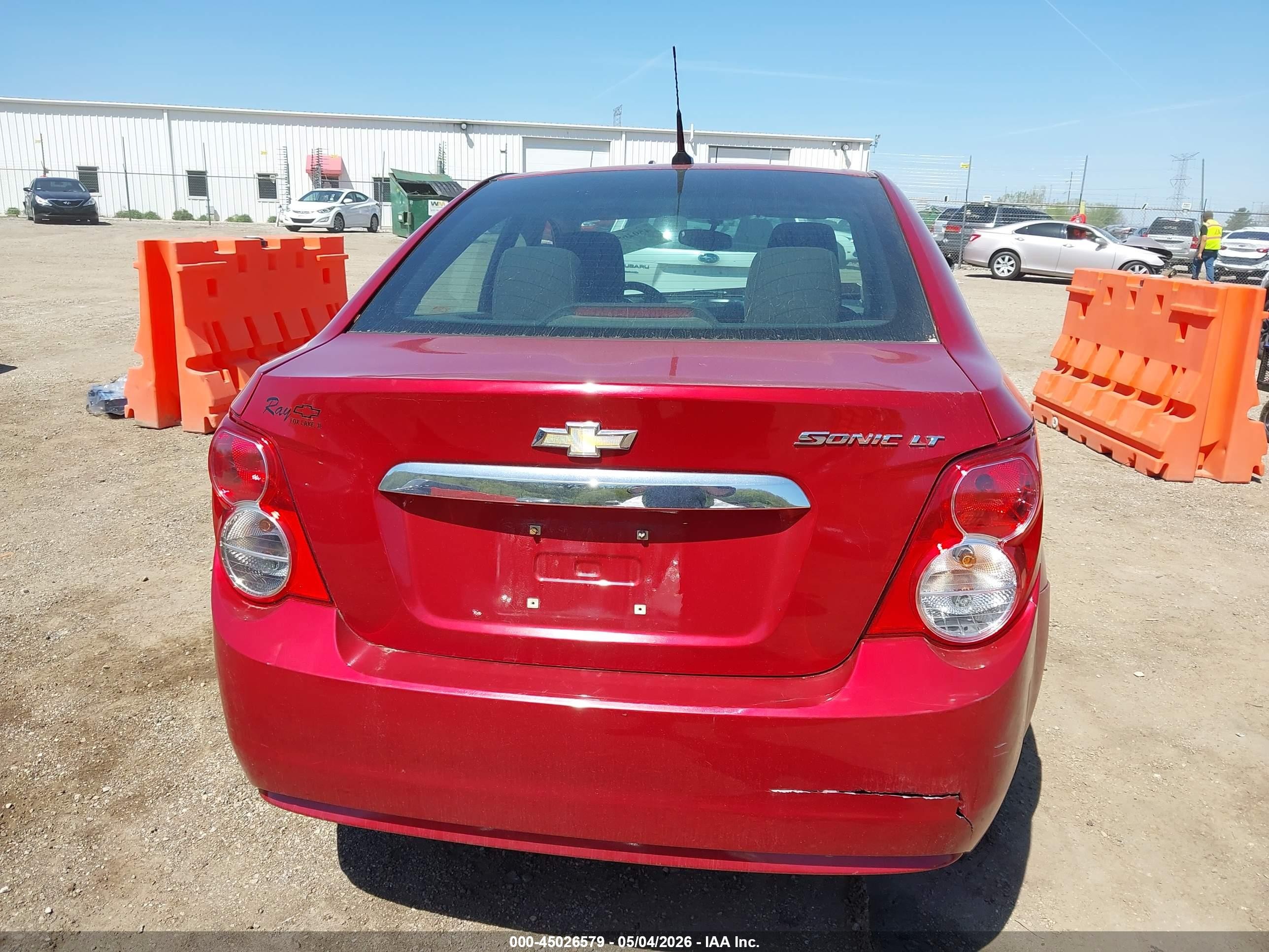 2014 Chevrolet Sonic Lt Auto Red vin: 1G1JC5SH8E4240370
