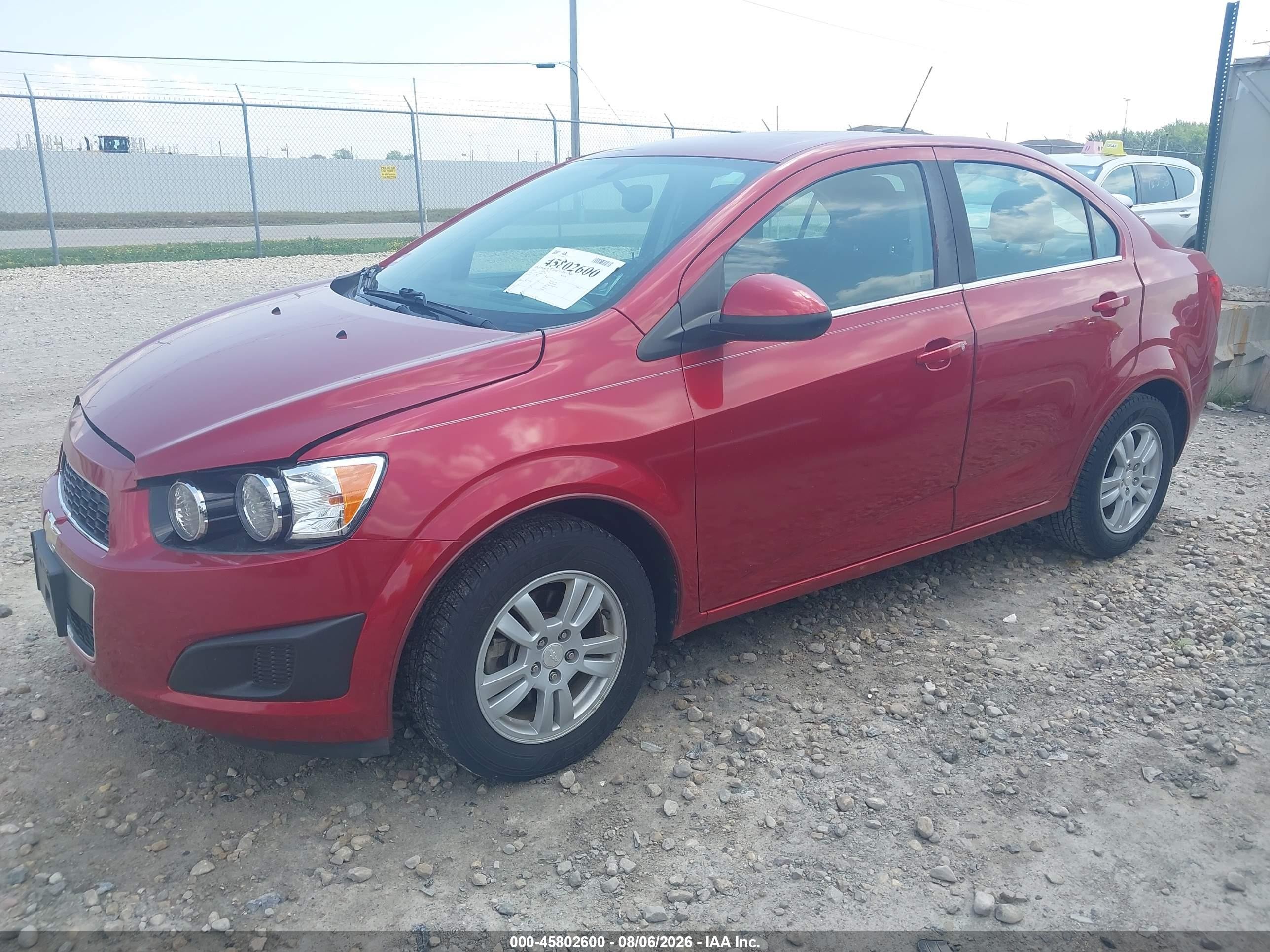 2015 Chevrolet Sonic Lt Auto Красный vin: 1G1JC5SH8F4103978