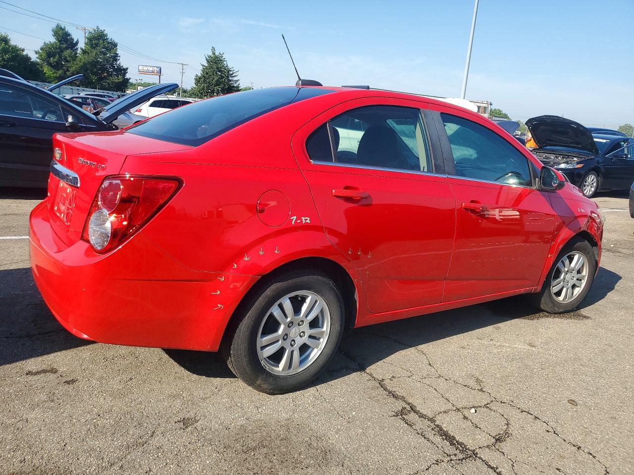 2015 Chevrolet Sonic Lt Red vin: 1G1JC5SH8F4185517