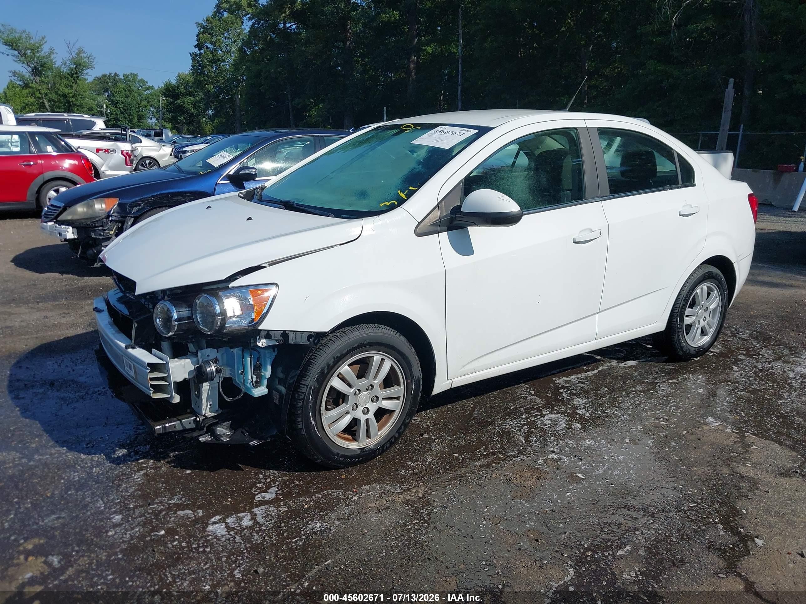 2014 Chevrolet Sonic Lt Auto Белый vin: 1G1JC5SH9E4103003