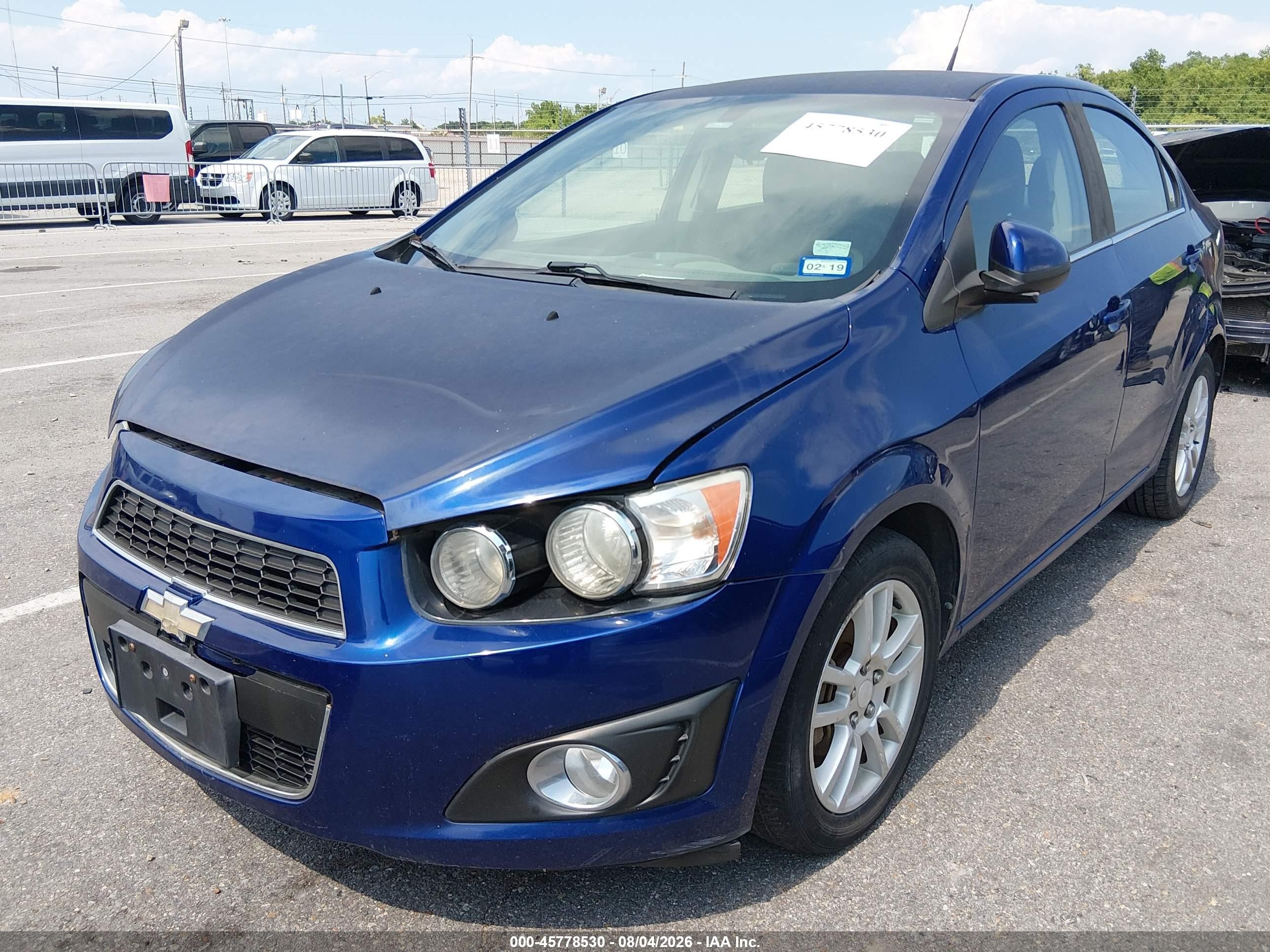 2014 Chevrolet Sonic Lt Auto Синий vin: 1G1JC5SH9E4143520