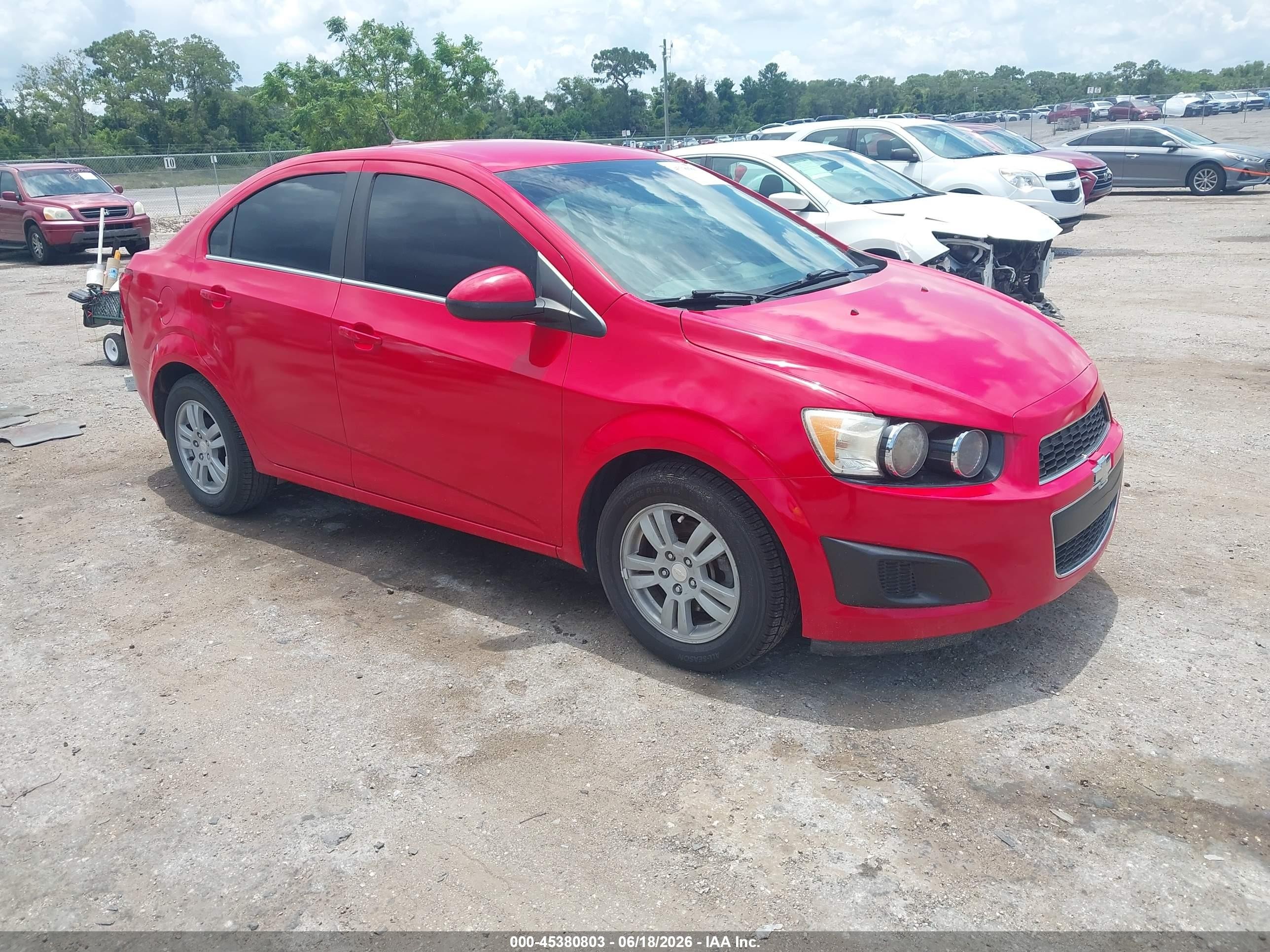 2014 Chevrolet Sonic Lt Auto Красный vin: 1G1JC5SH9E4163203