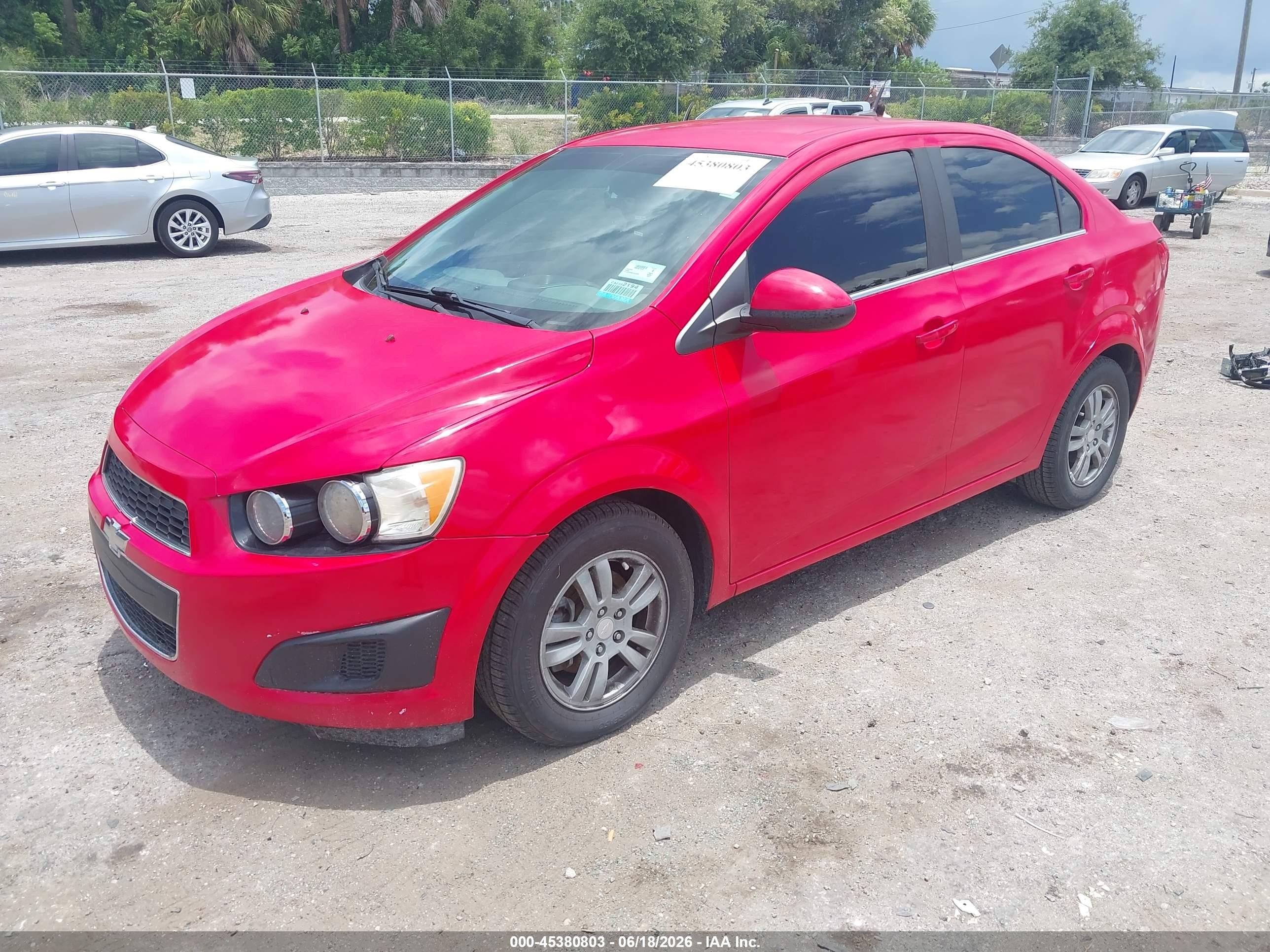 2014 Chevrolet Sonic Lt Auto Red vin: 1G1JC5SH9E4163203