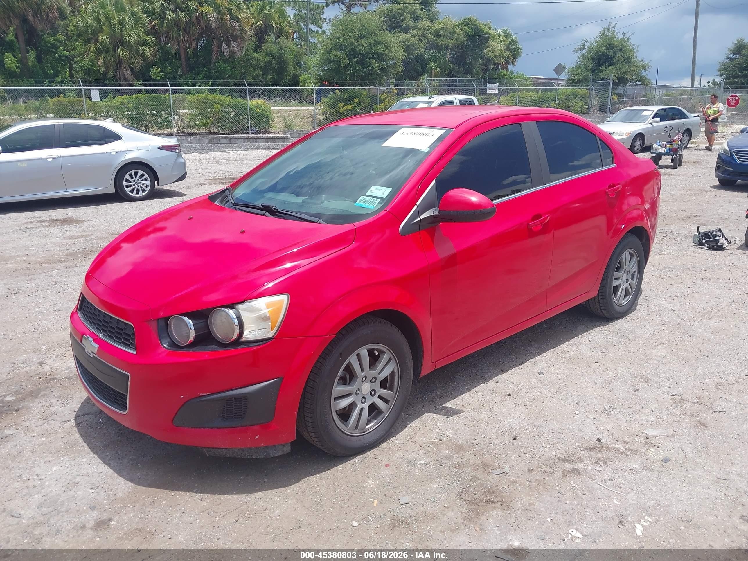 2014 Chevrolet Sonic Lt Auto Red vin: 1G1JC5SH9E4163203