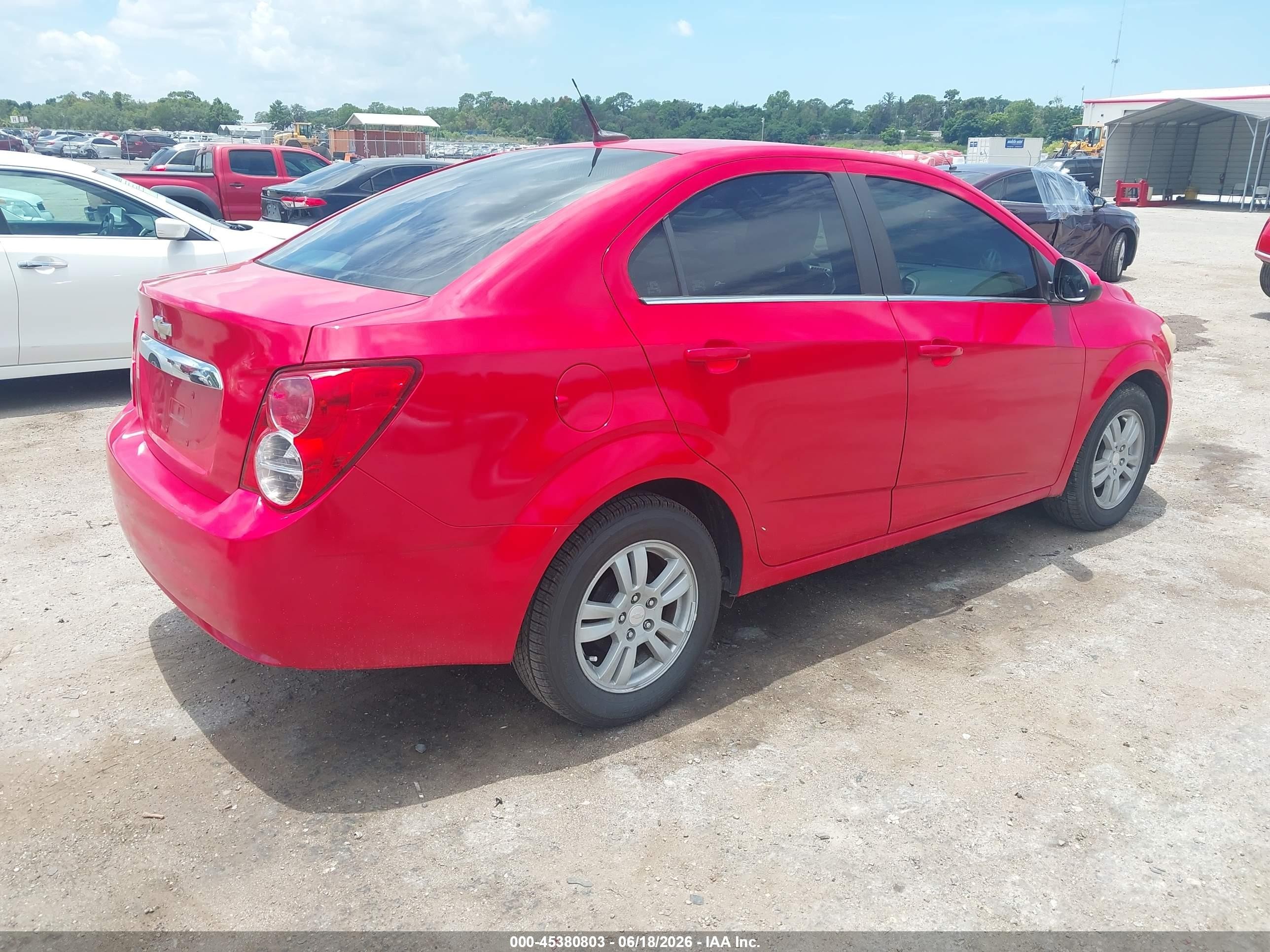 2014 Chevrolet Sonic Lt Auto Red vin: 1G1JC5SH9E4163203