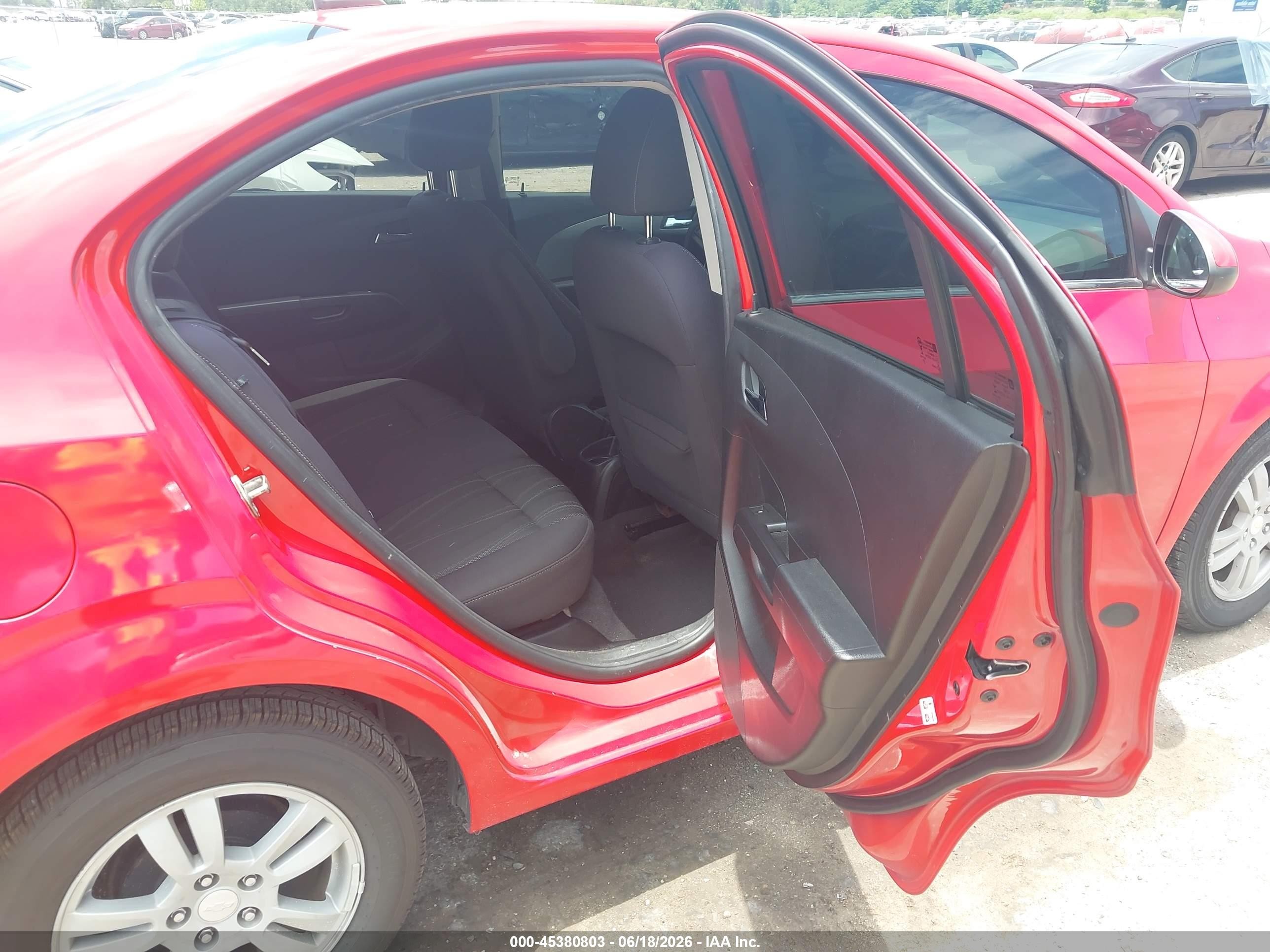 2014 Chevrolet Sonic Lt Auto Red vin: 1G1JC5SH9E4163203