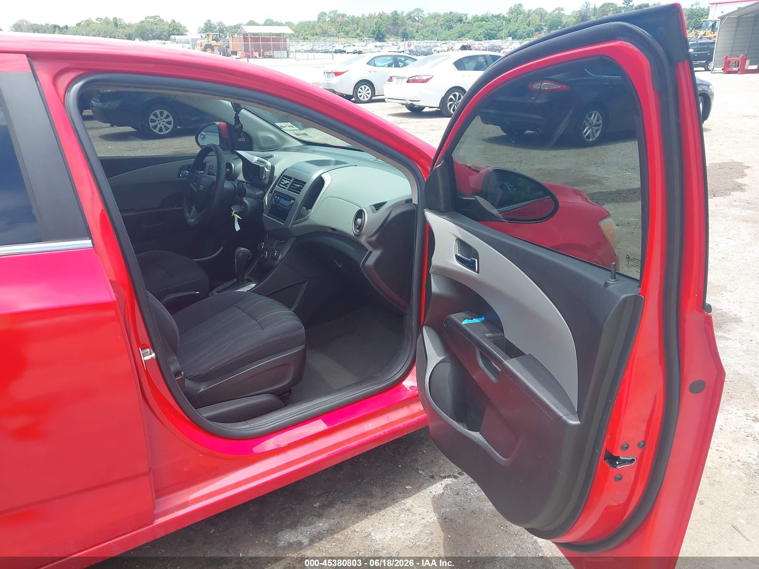 2014 Chevrolet Sonic Lt Auto Red vin: 1G1JC5SH9E4163203