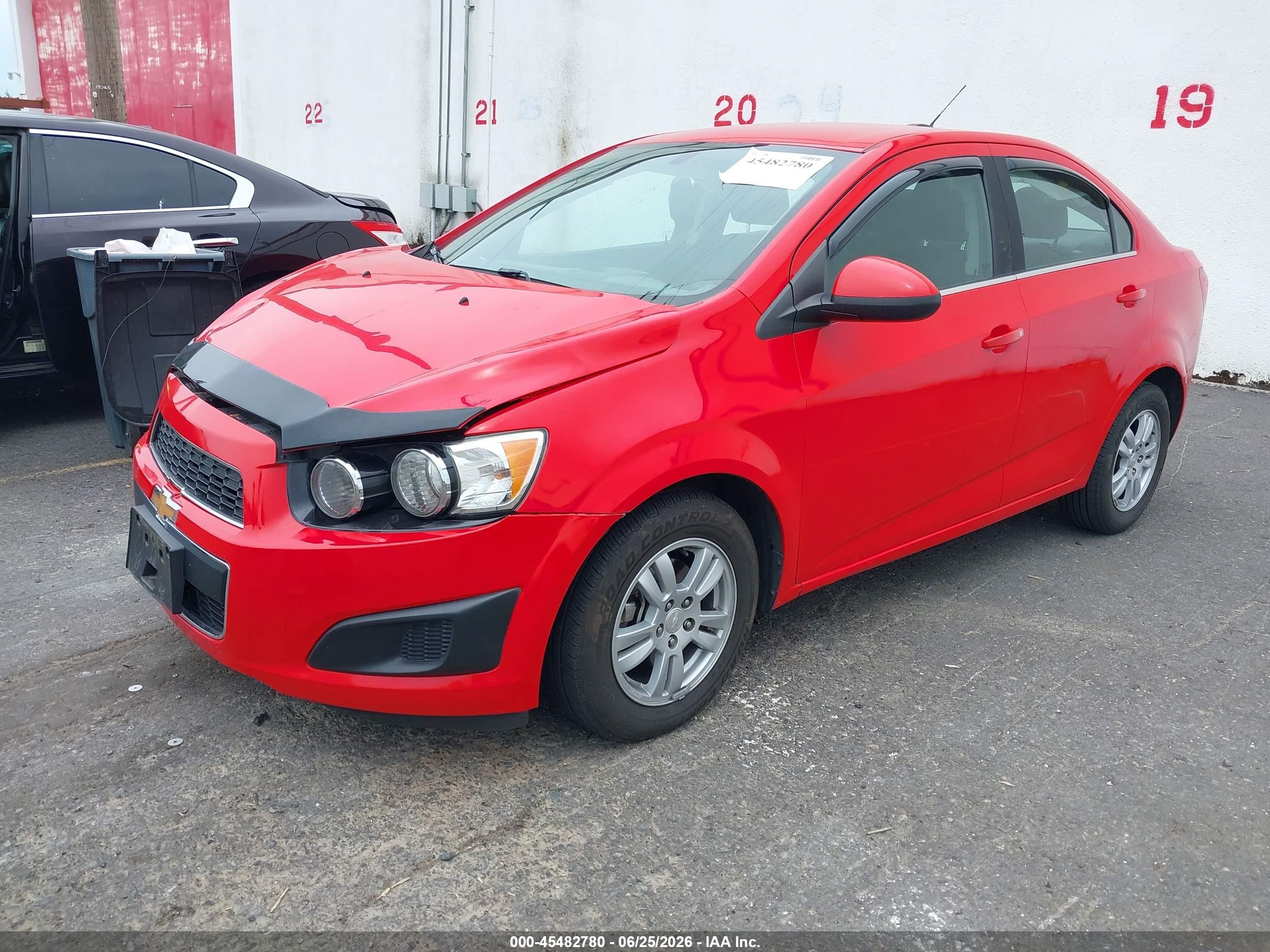 2015 Chevrolet Sonic Lt Auto Red vin: 1G1JC5SH9F4183856