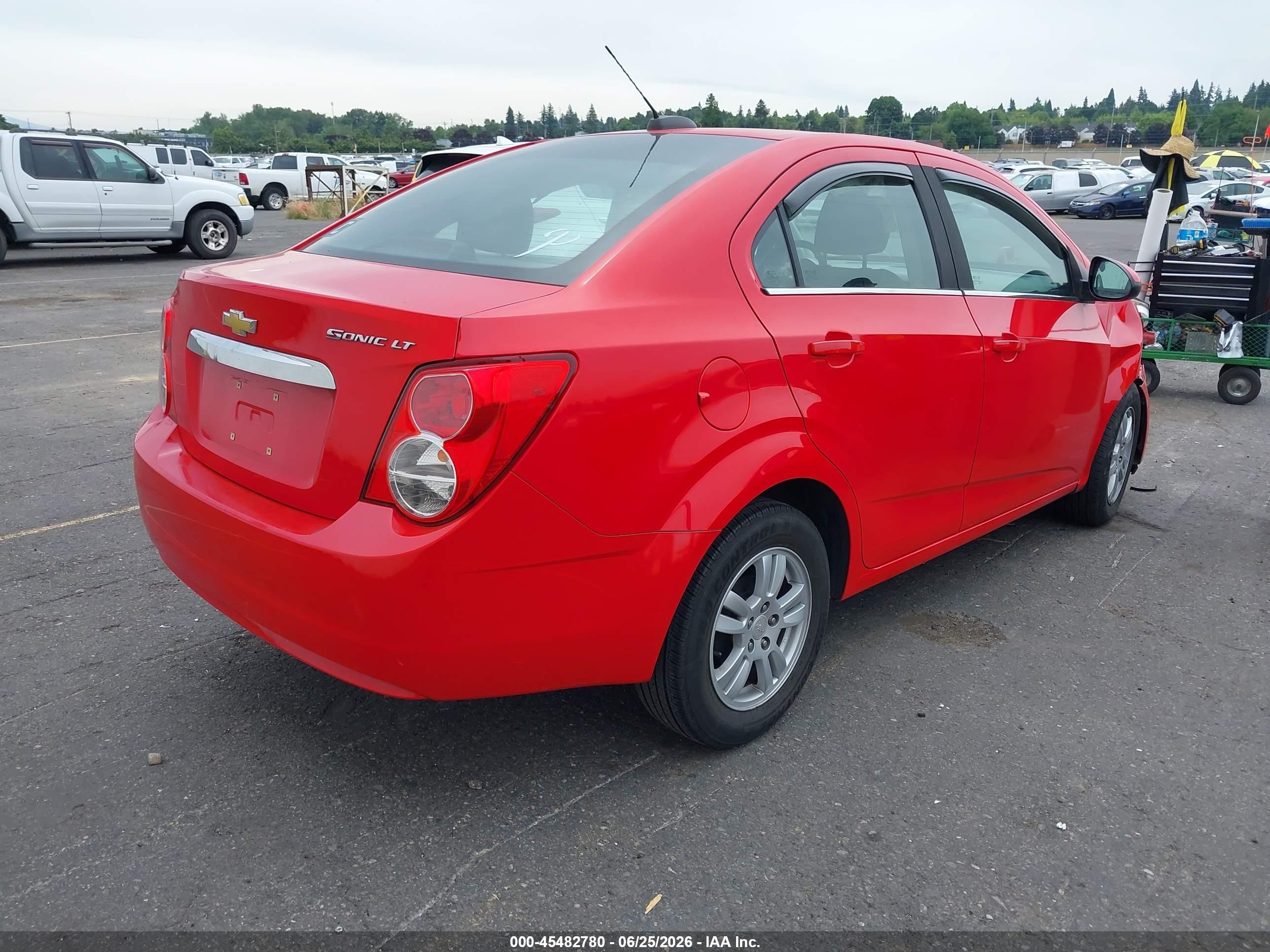 2015 Chevrolet Sonic Lt Auto Red vin: 1G1JC5SH9F4183856