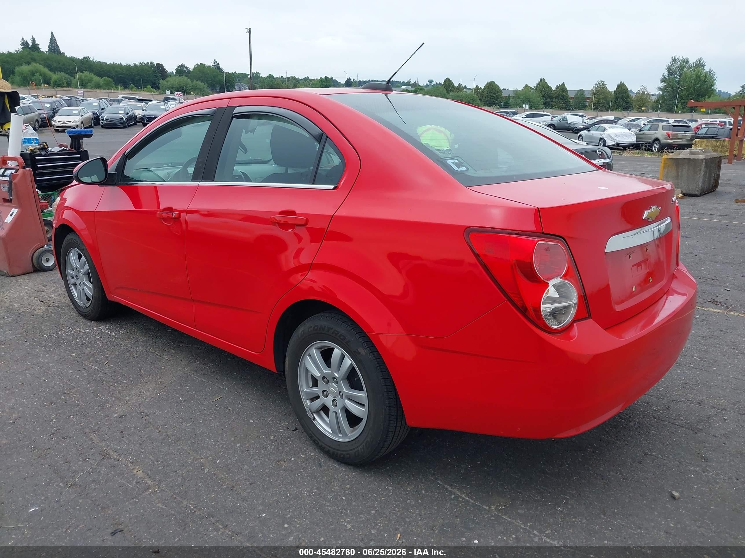 2015 Chevrolet Sonic Lt Auto Red vin: 1G1JC5SH9F4183856