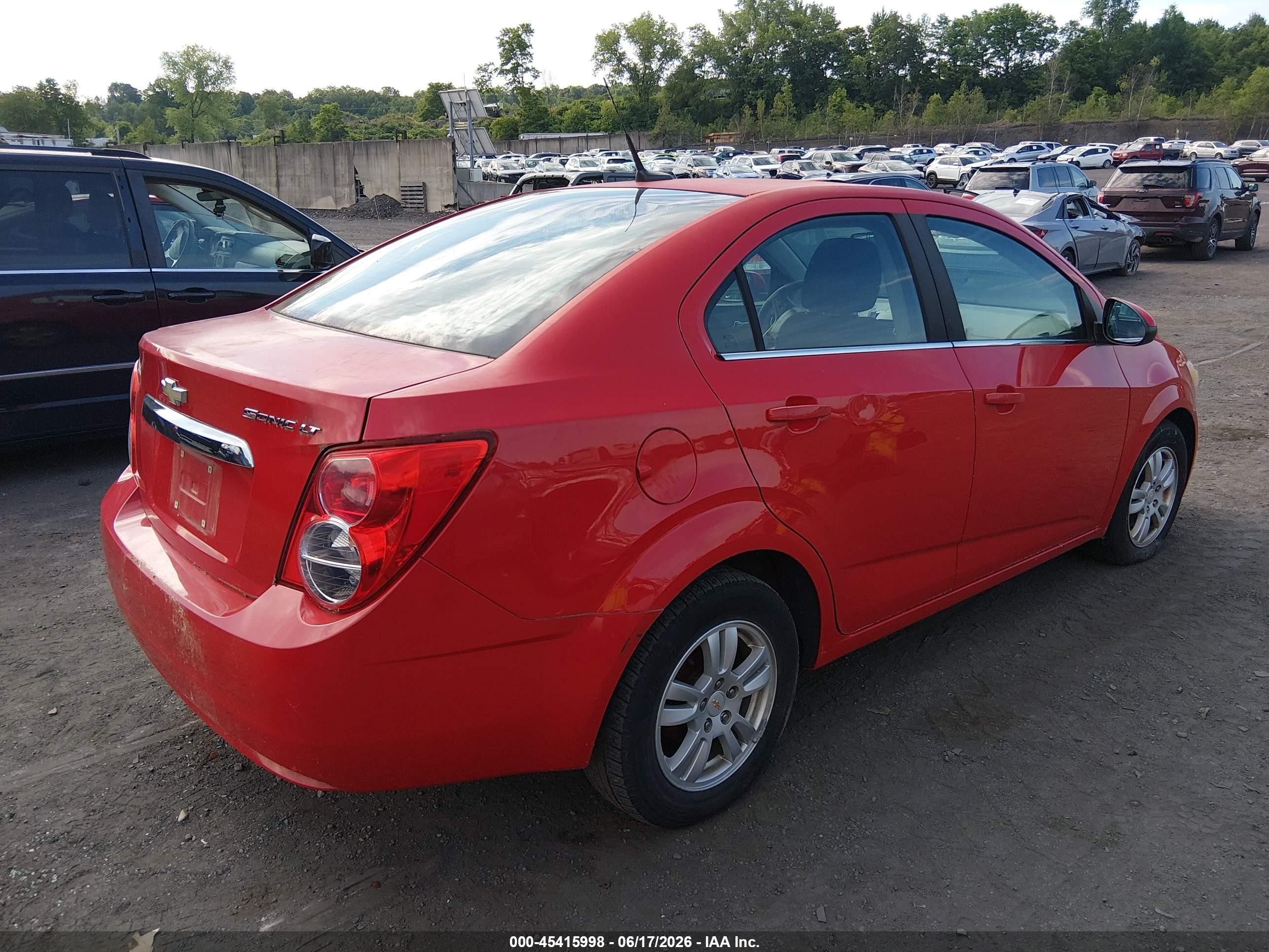 2012 Chevrolet Sonic 2lt Red vin: 1G1JC5SHXC4208355