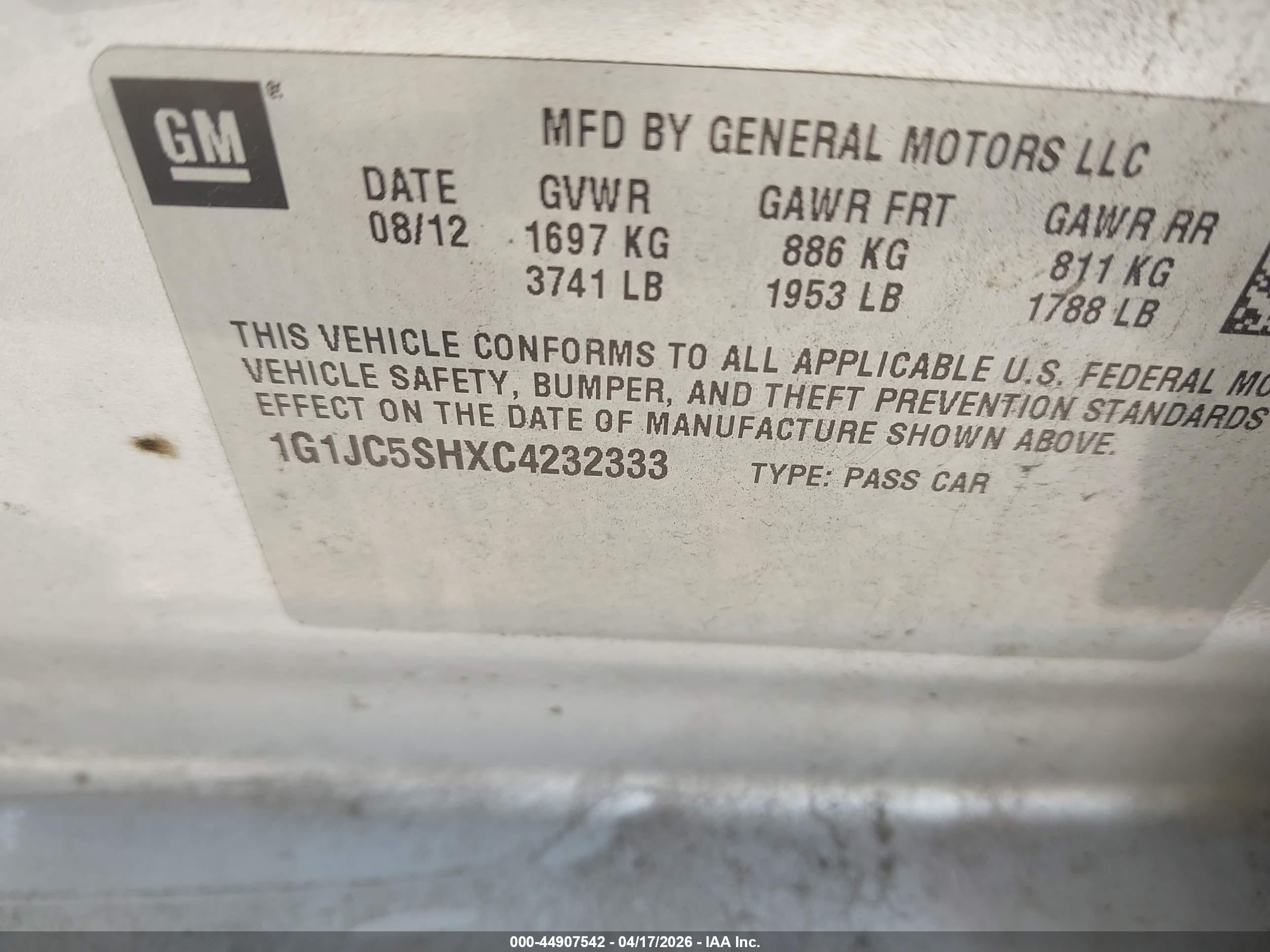 2012 Chevrolet Sonic 2lt Green vin: 1G1JC5SHXC4232333