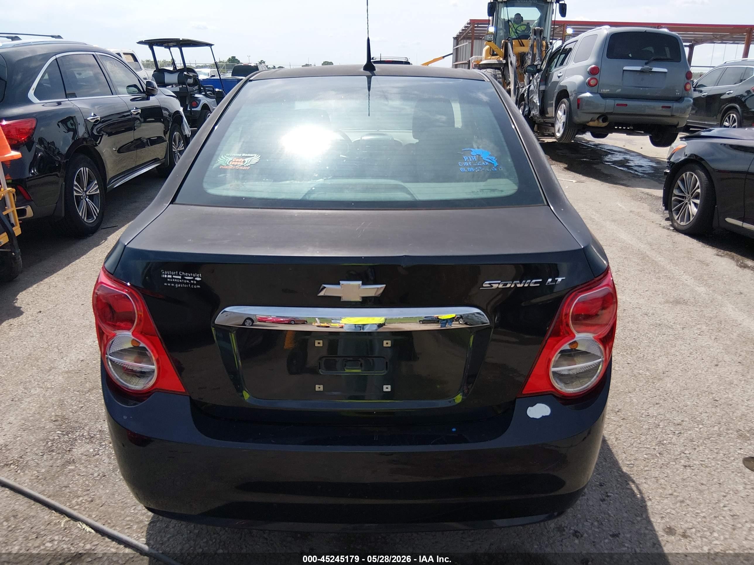 2014 Chevrolet Sonic Lt Auto Black vin: 1G1JC5SHXE4146037