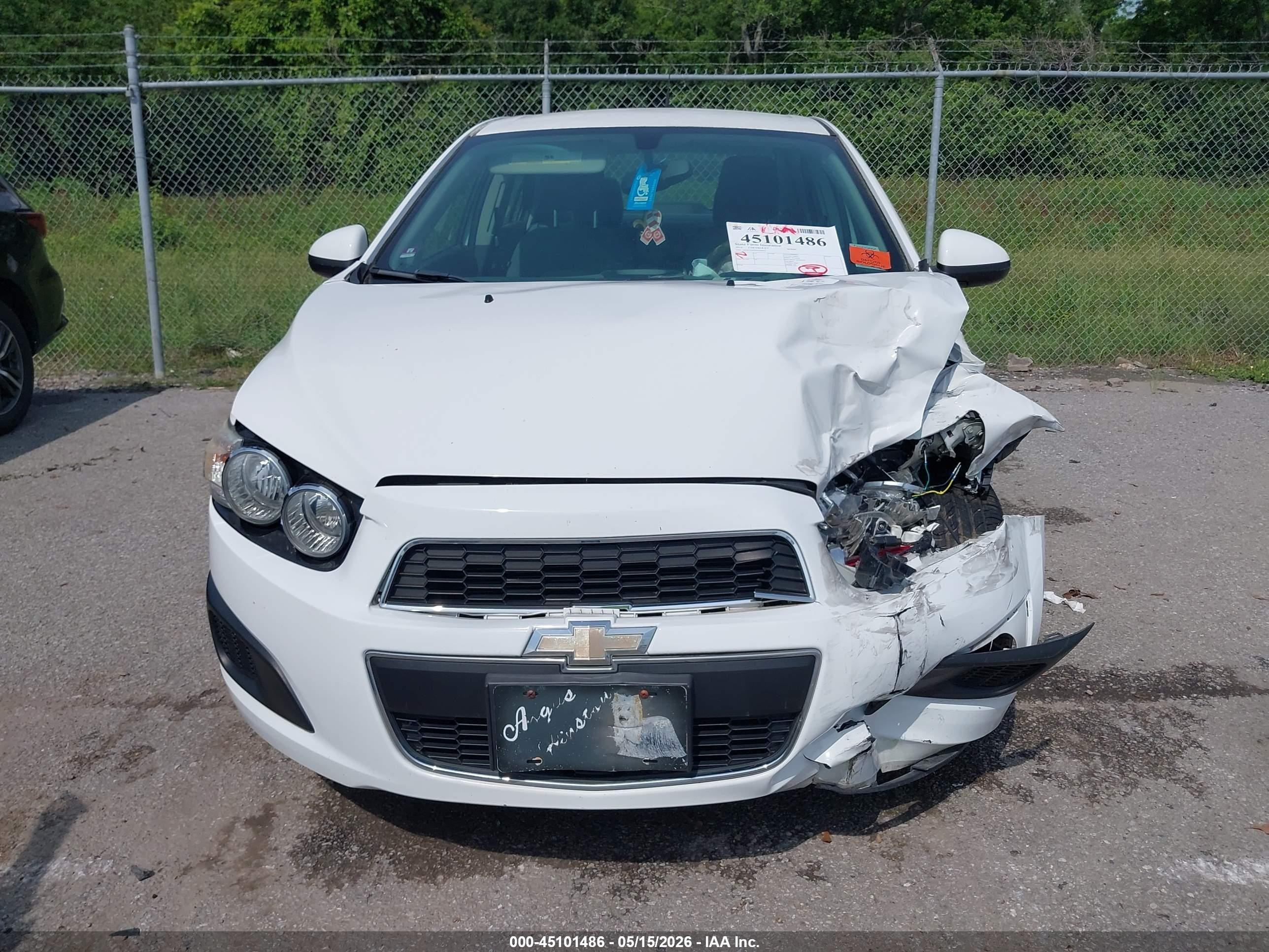 2014 Chevrolet Sonic Lt Auto Белый vin: 1G1JC5SHXE4206835